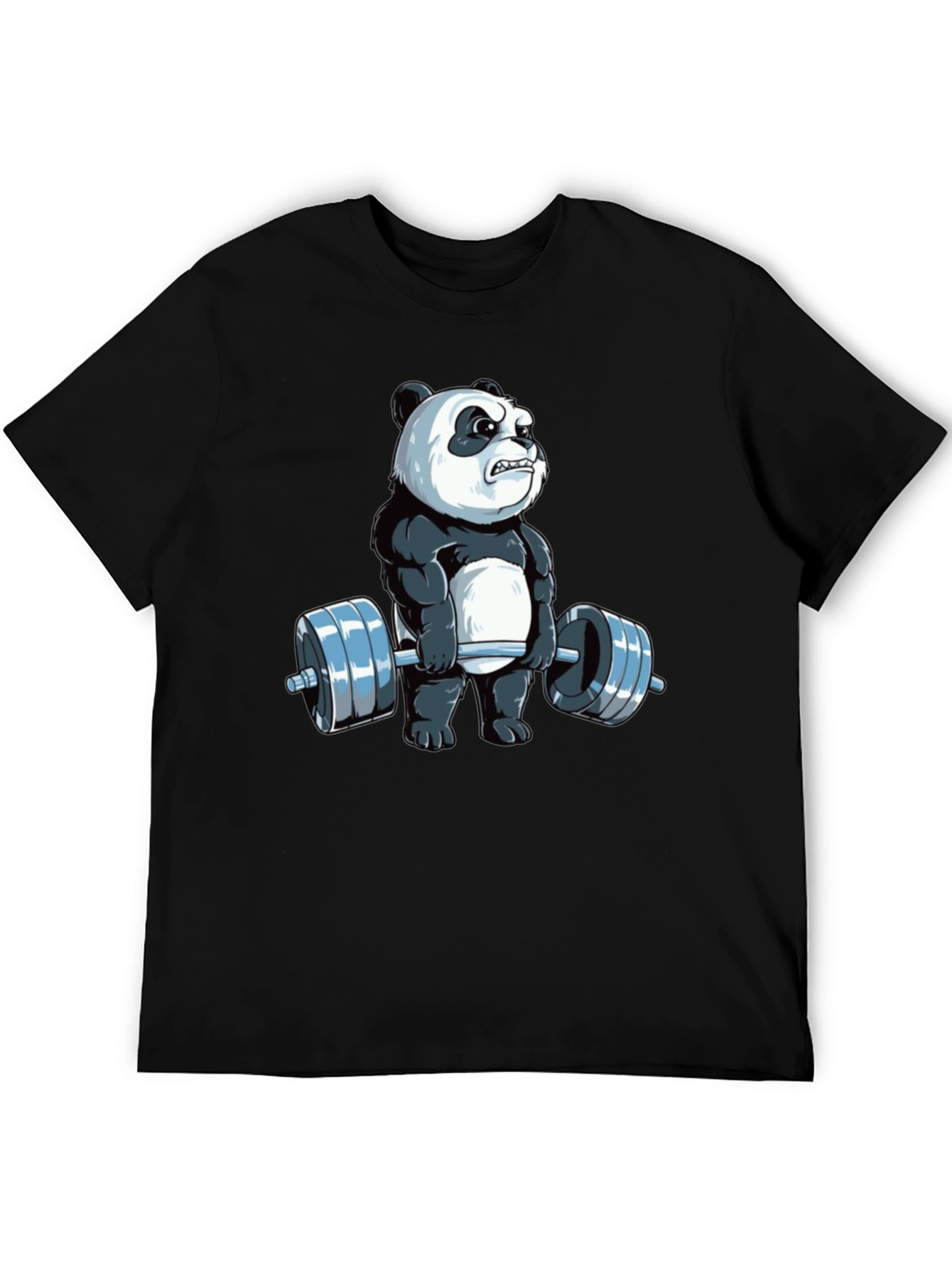 Weightlifting Panda T-Shirt - Black Cotton Tee