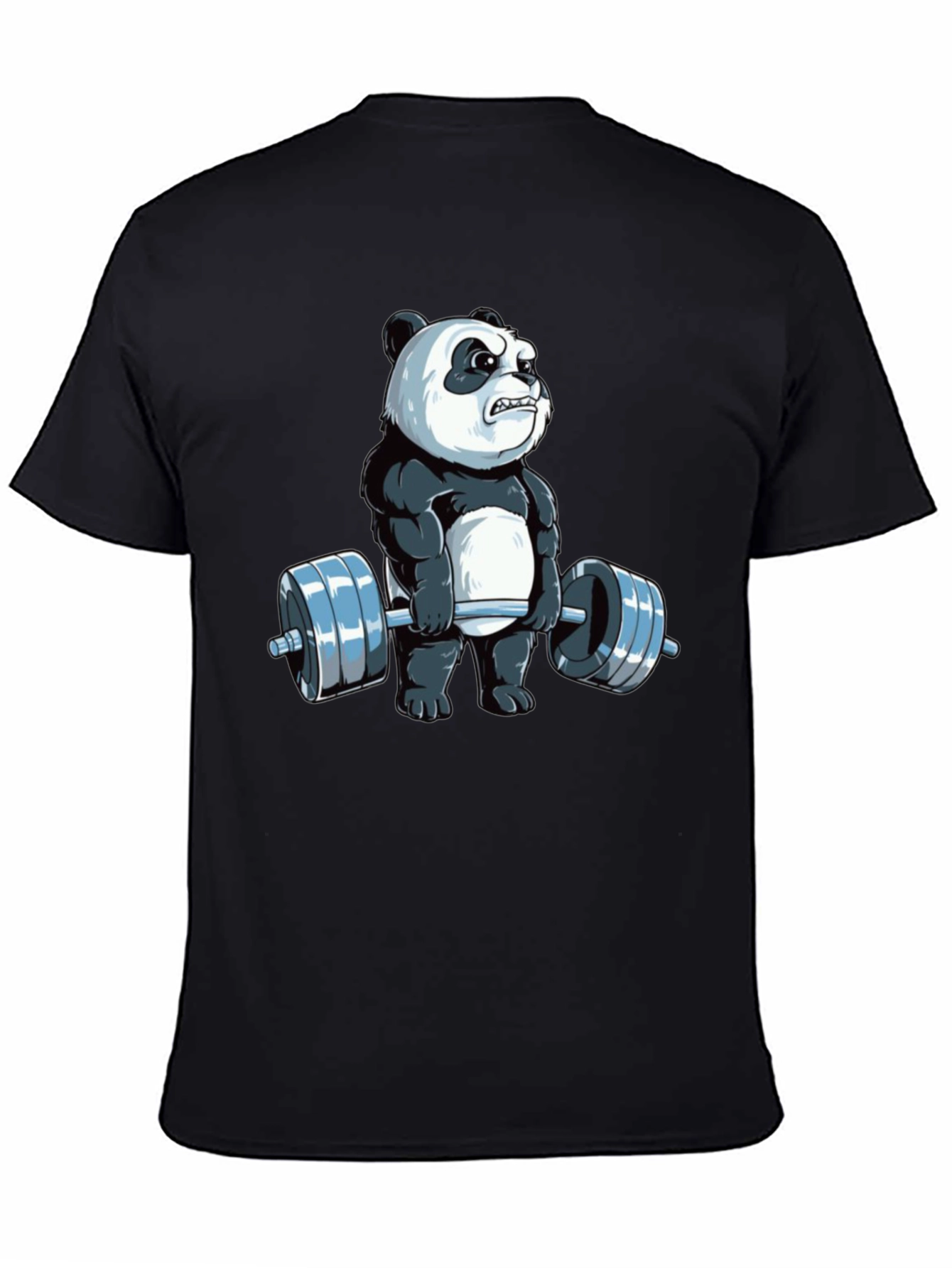 Weightlifting Panda T-Shirt - Black Cotton Tee
