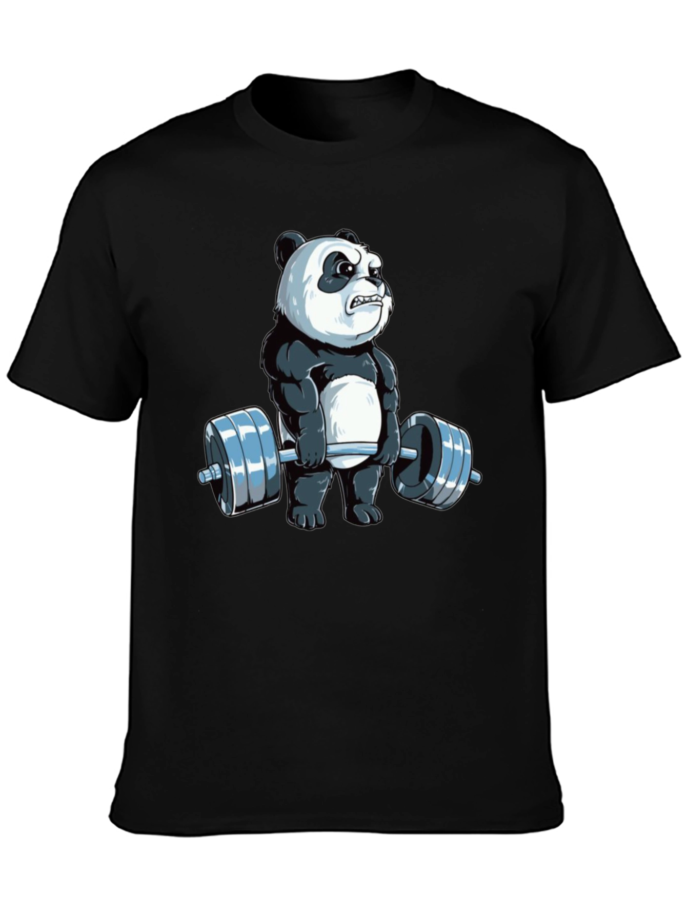 Weightlifting Panda T-Shirt - Black Cotton Tee