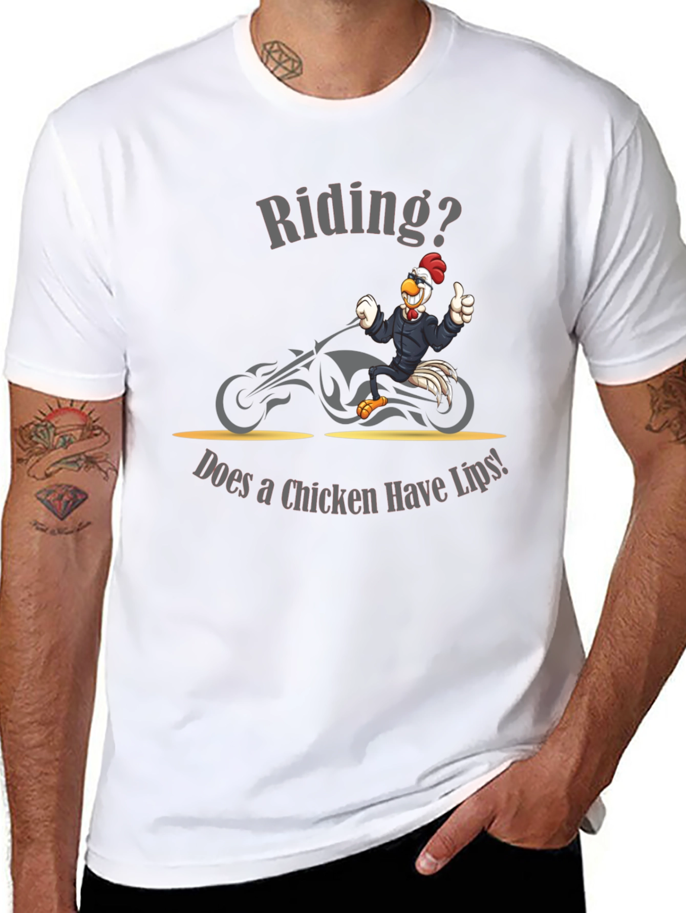 Chicken Riding Motorcycle Humor T-Shirt