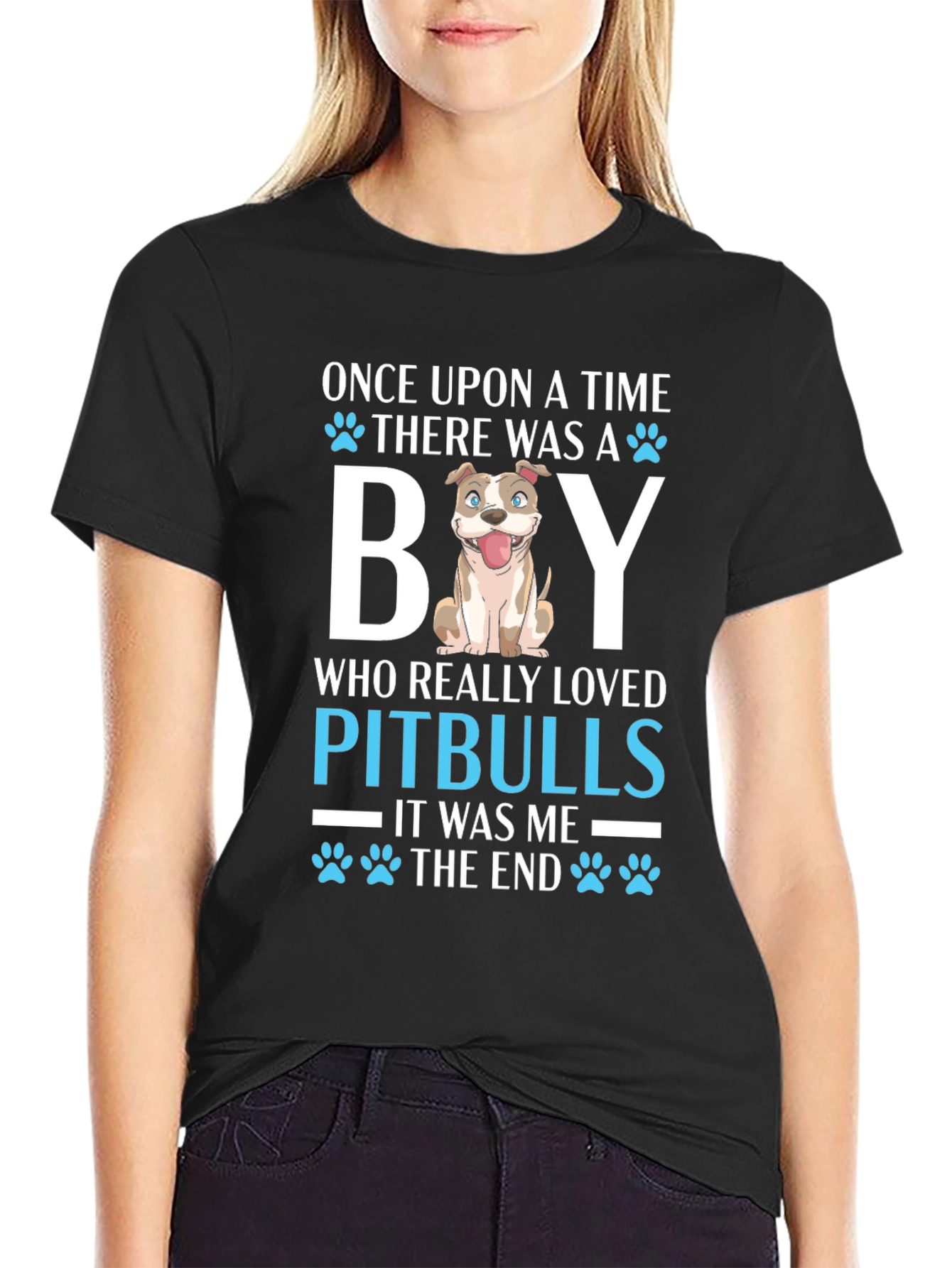 Pitbull Lover T-Shirt Once Upon a Time Dog Graphic