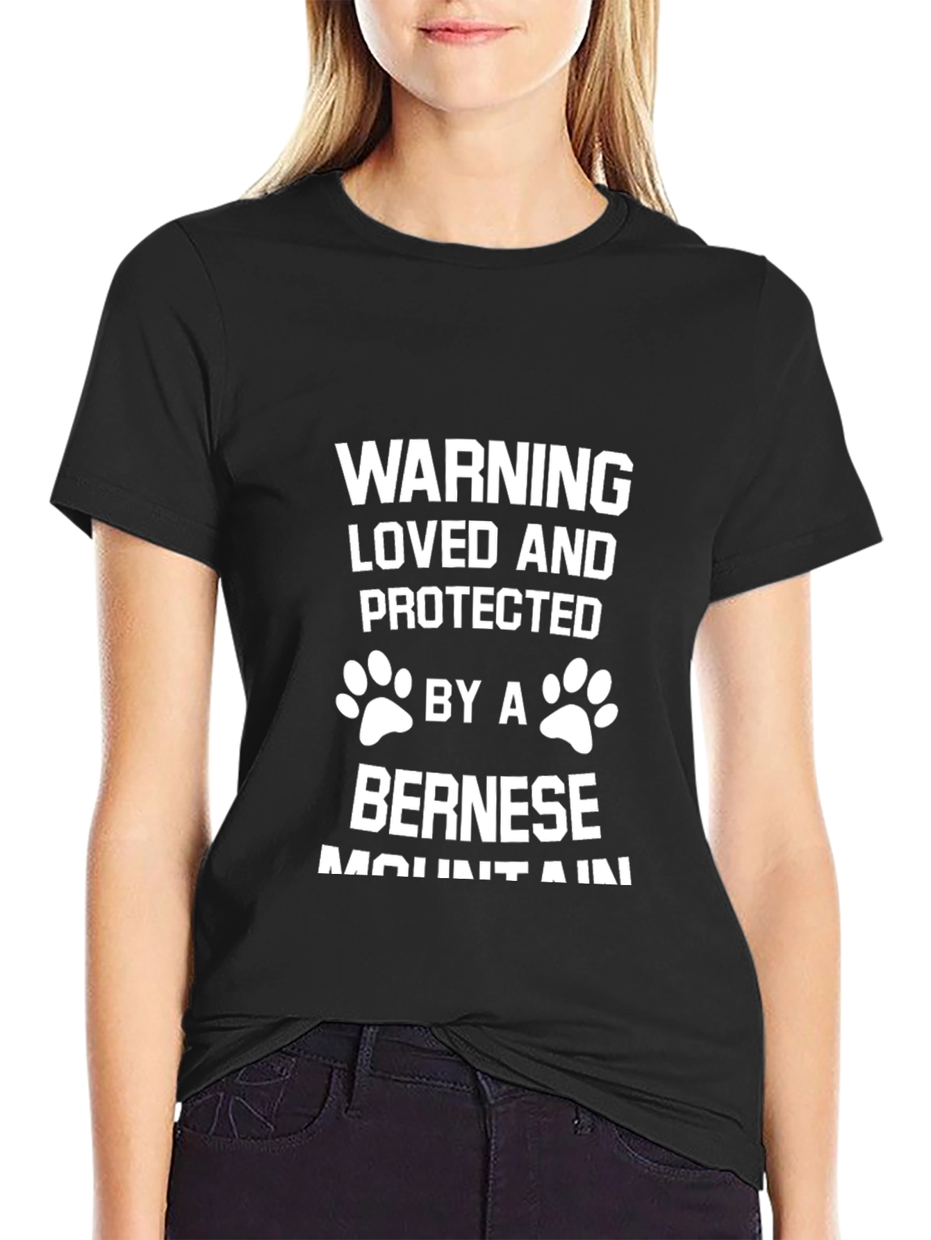 Warning Loved By A Bernese Mountain Dog T-Shirt