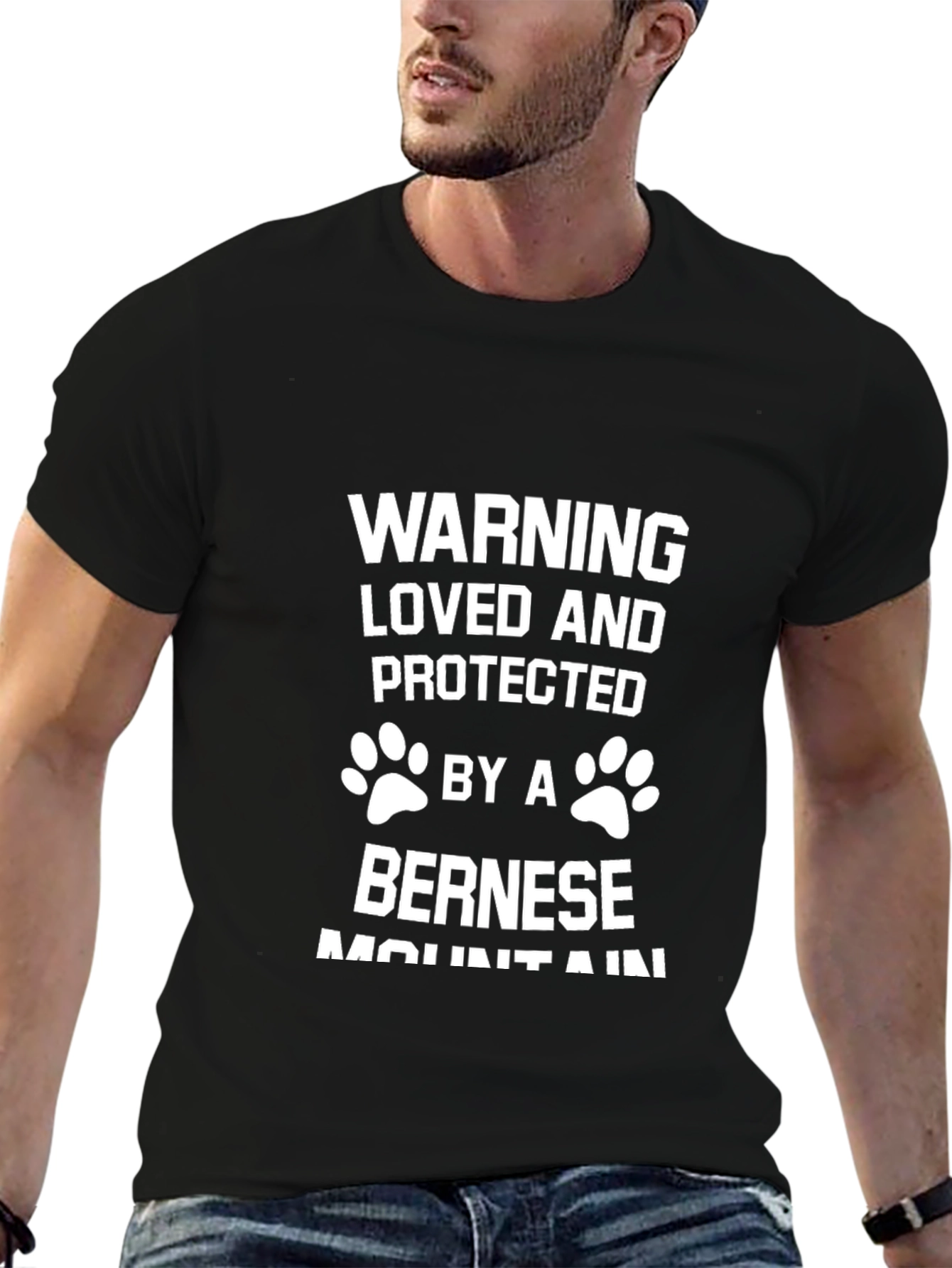 Warning Loved By A Bernese Mountain Dog T-Shirt