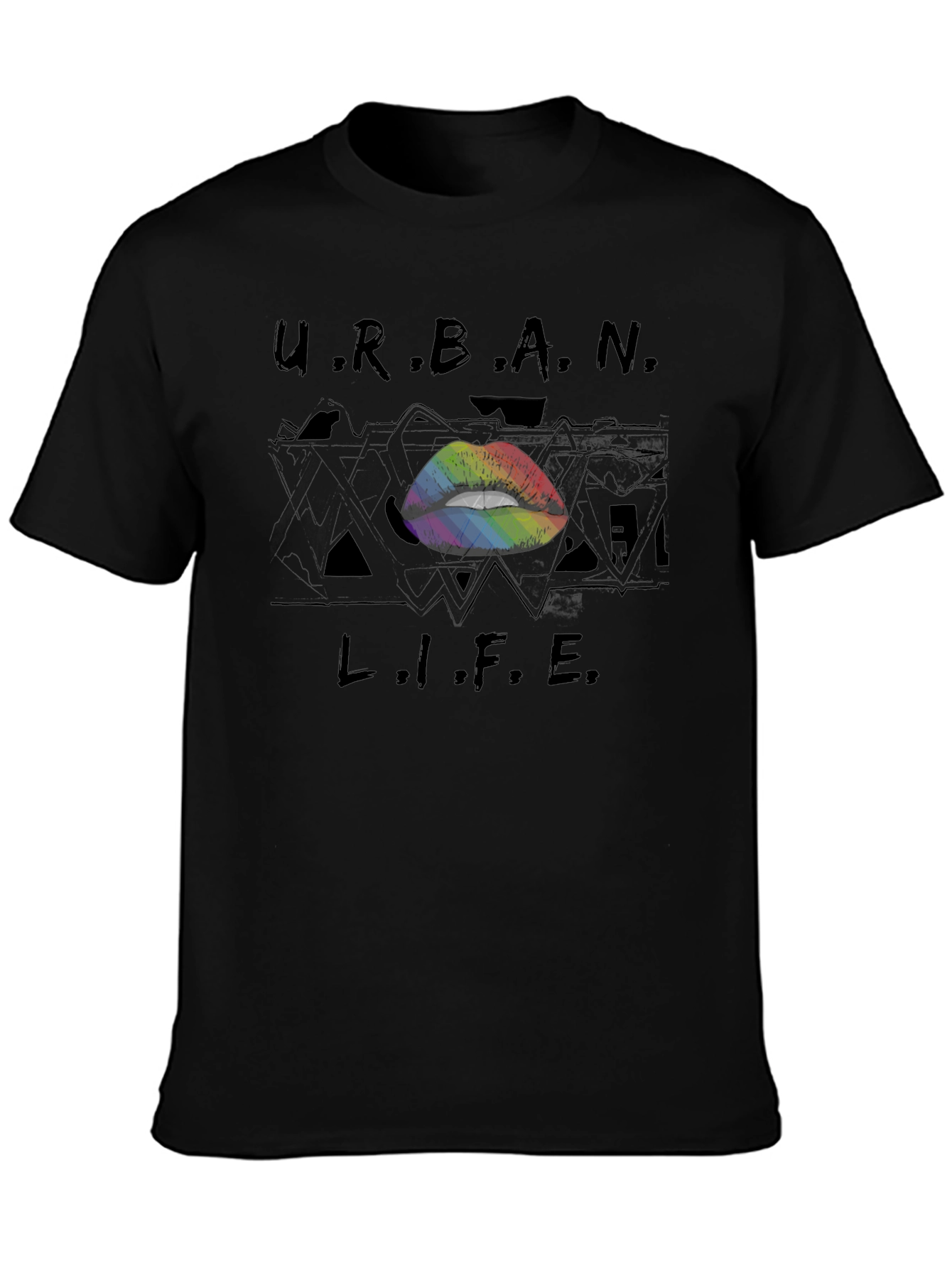 Urban Life Rainbow Lips Graphic T-Shirt