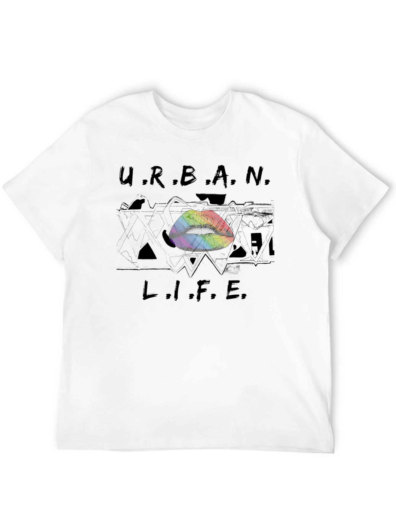 Urban Life Rainbow Lips Graphic T-Shirt