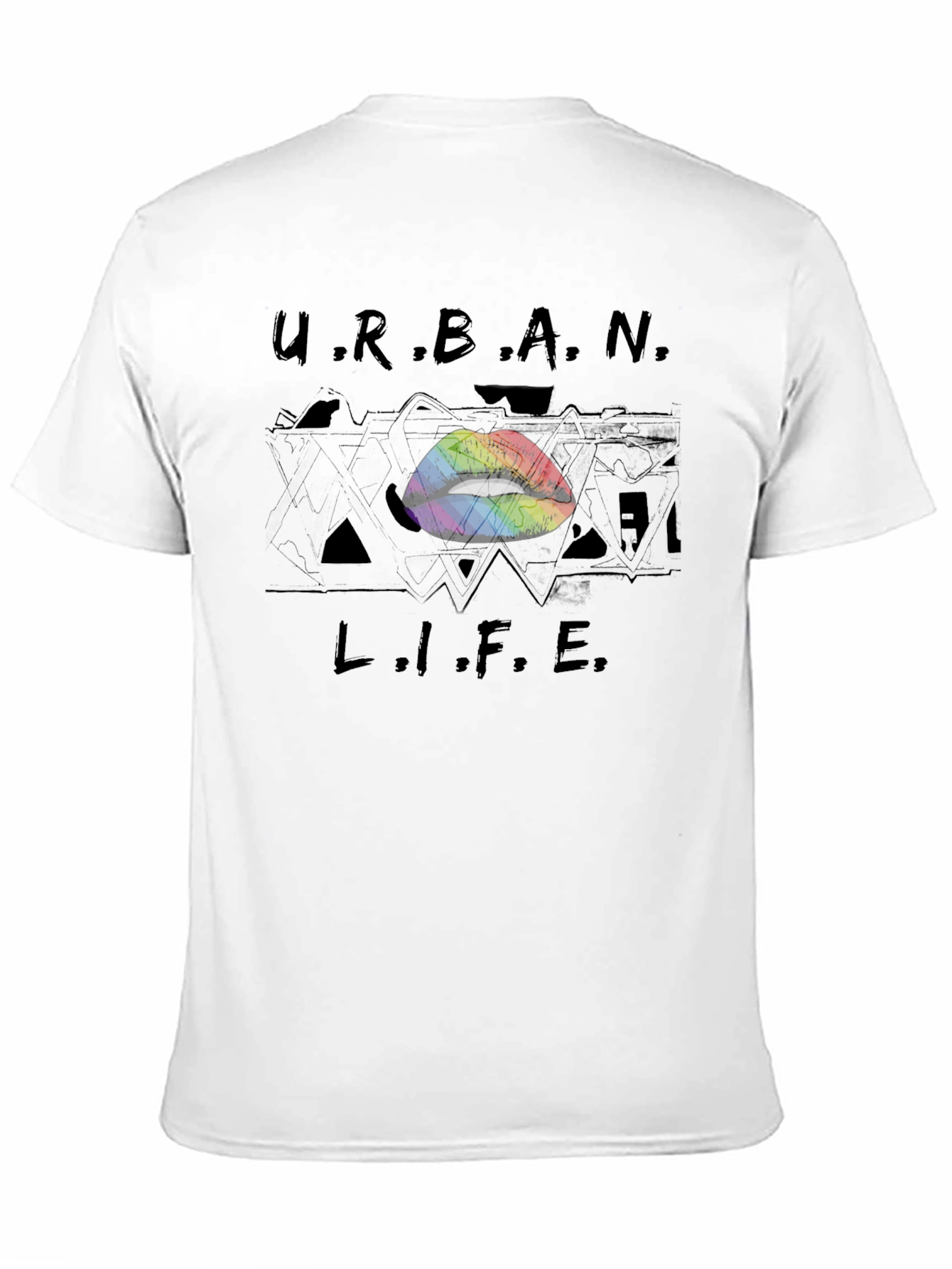 Urban Life Rainbow Lips Graphic T-Shirt