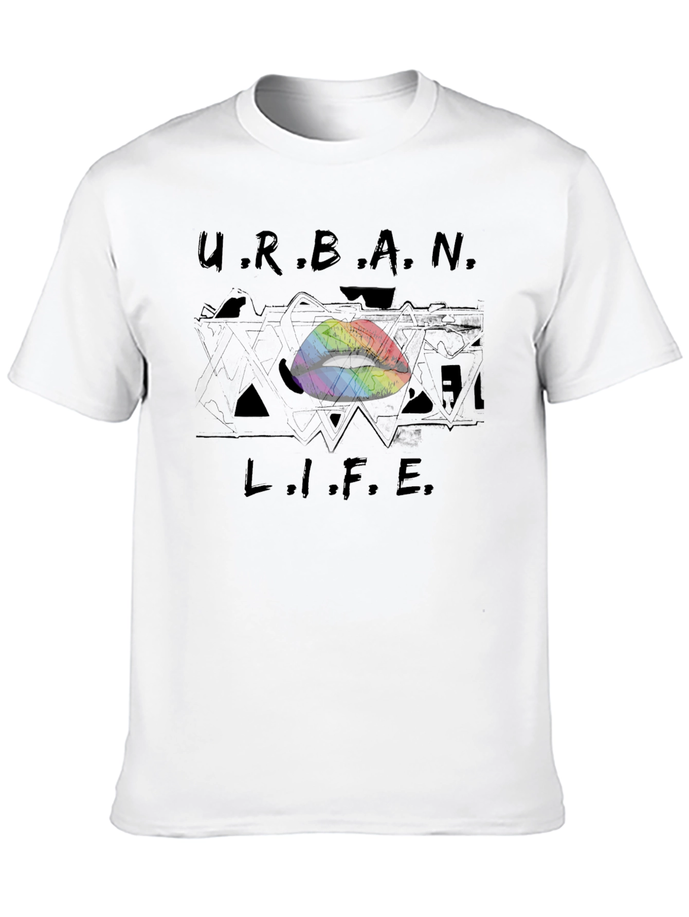Urban Life Rainbow Lips Graphic T-Shirt