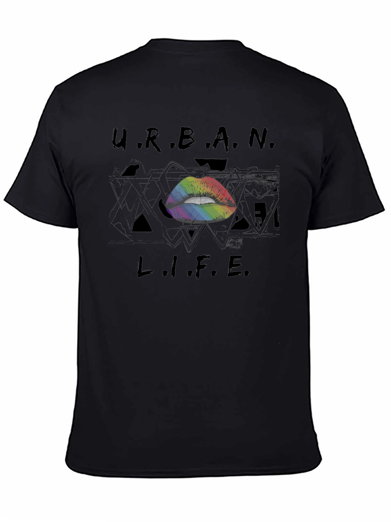 Urban Life Rainbow Lips Graphic T-Shirt