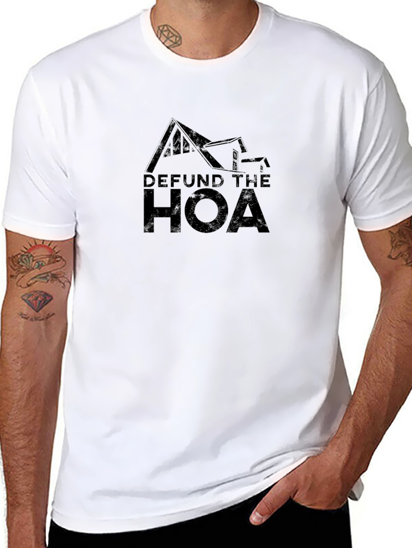 Defund The HOA Black Graphic Tee