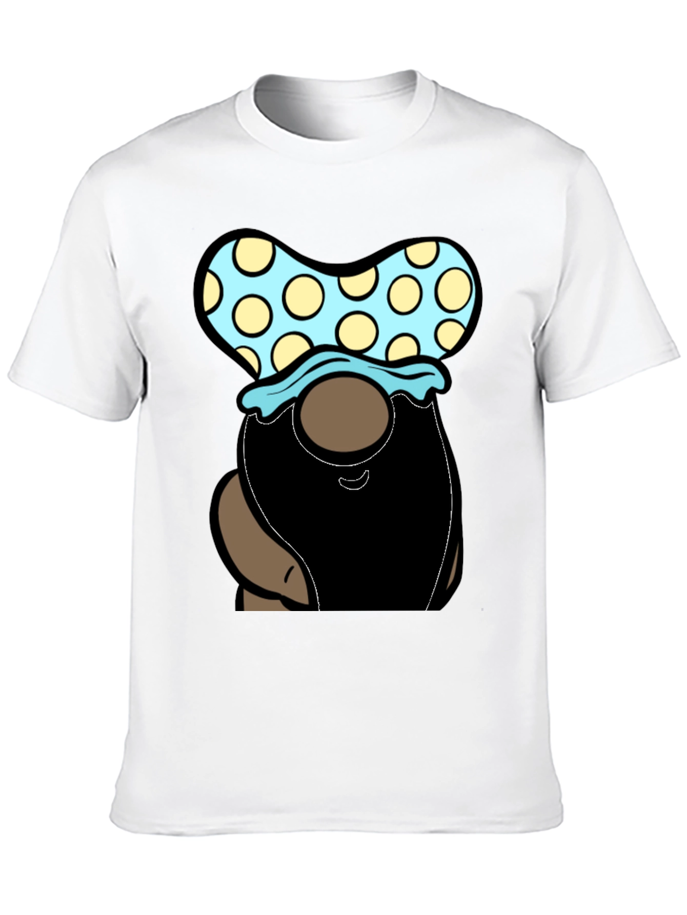 Gnome T-Shirt - Polka Dot Hat Black