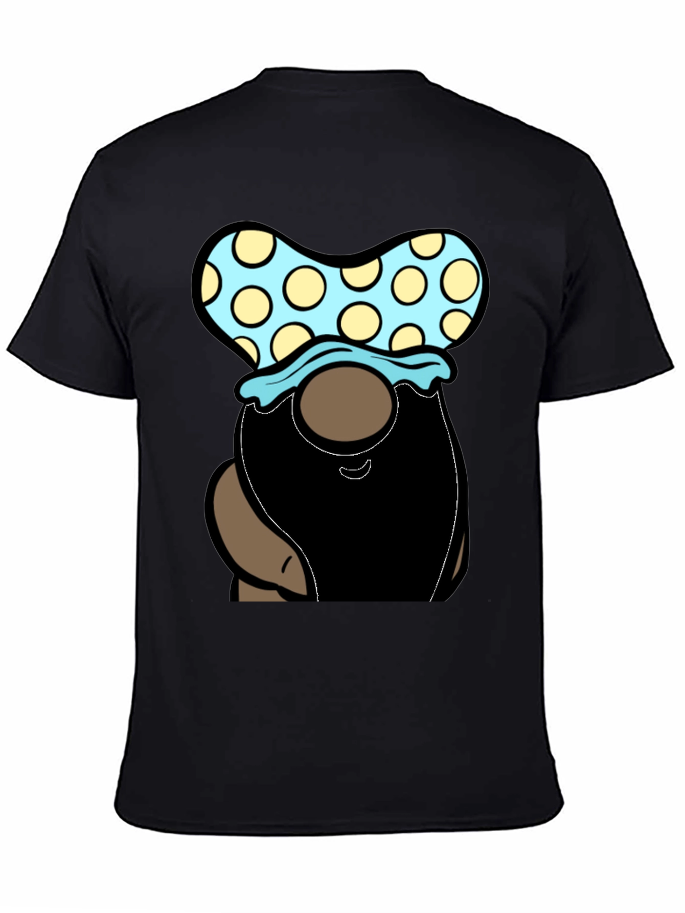 Gnome T-Shirt - Polka Dot Hat Black