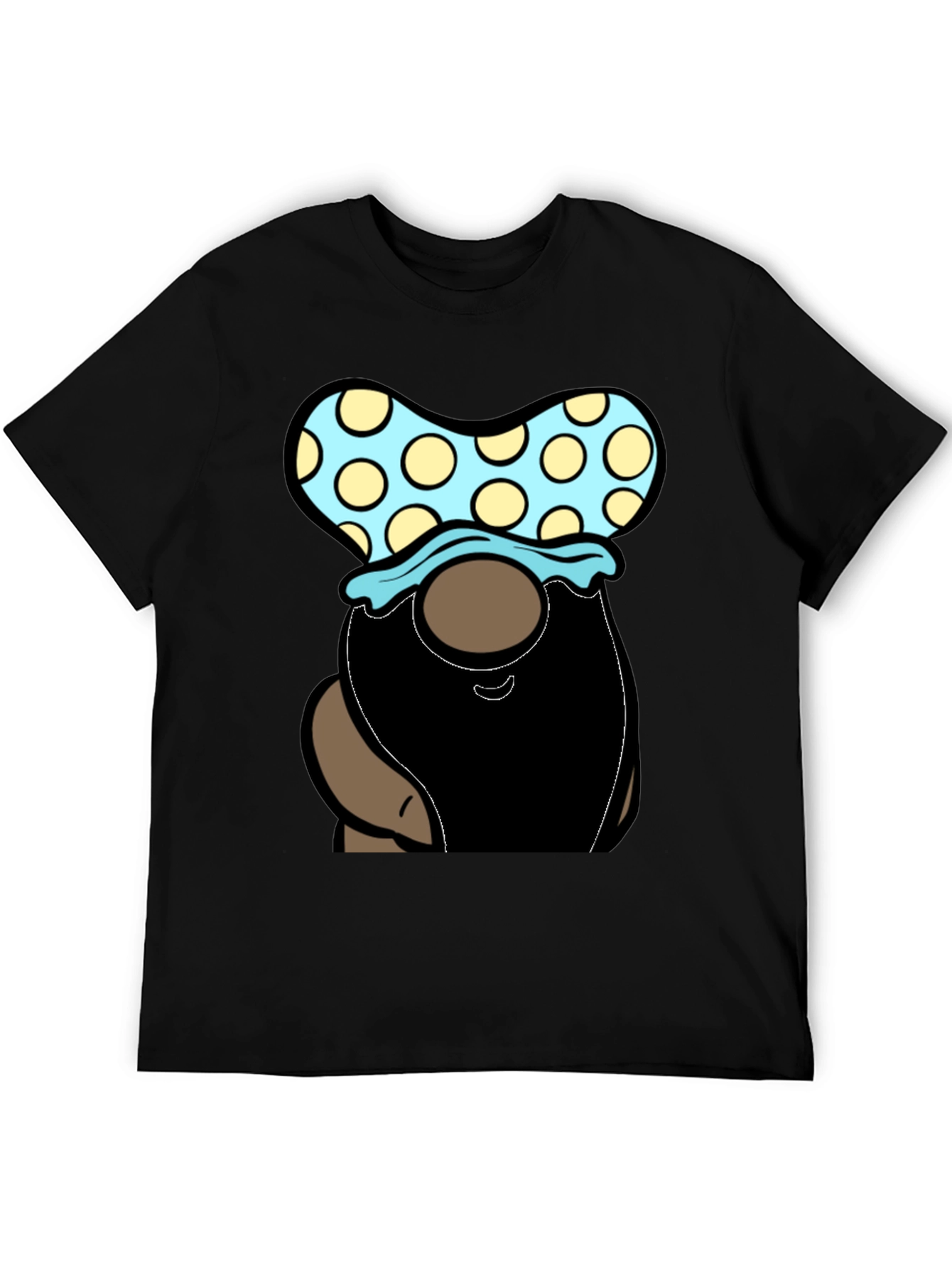 Gnome T-Shirt - Polka Dot Hat Black