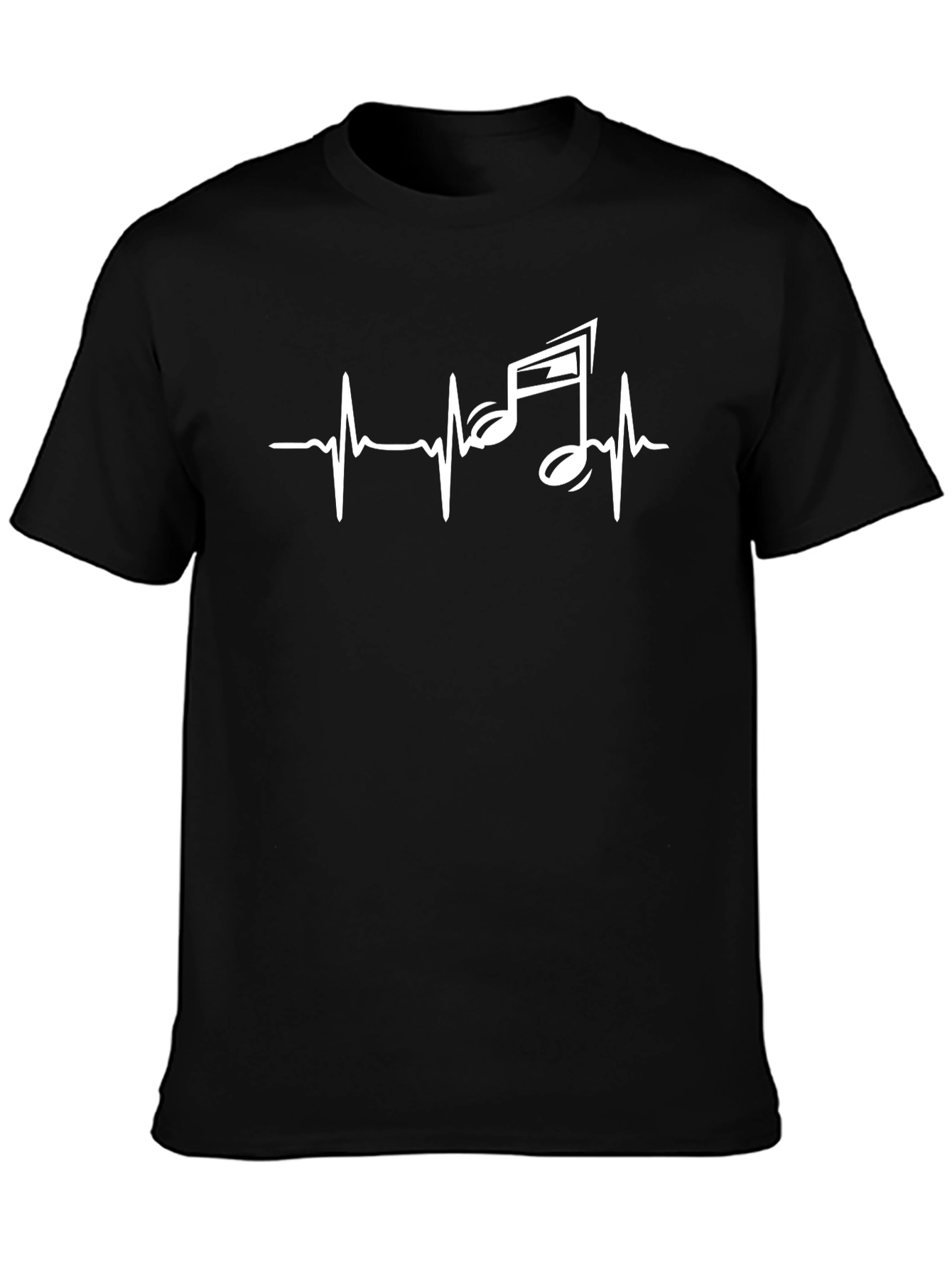 Music Heartbeat Graphic Tee - Black