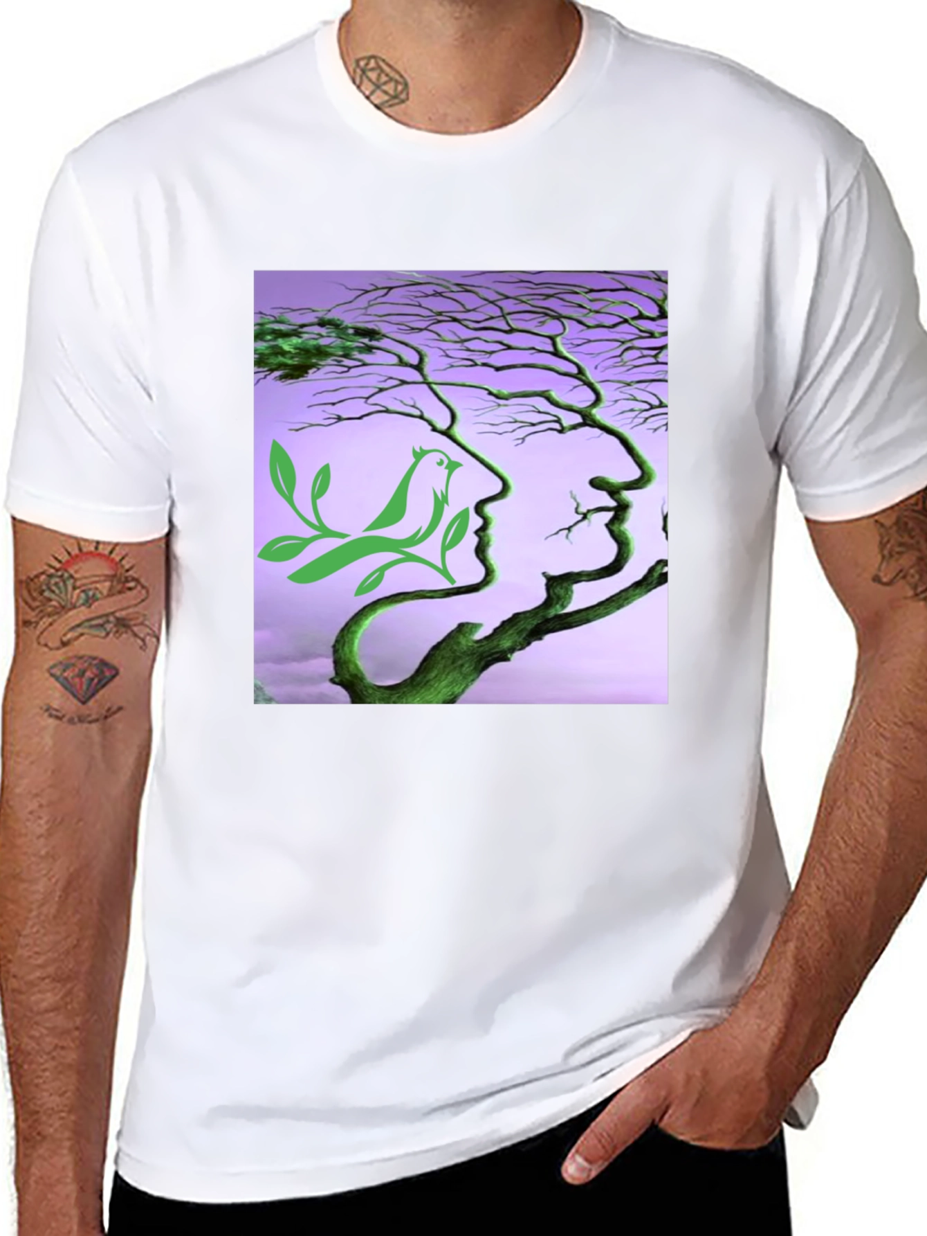 Nature Faces Black T-Shirt