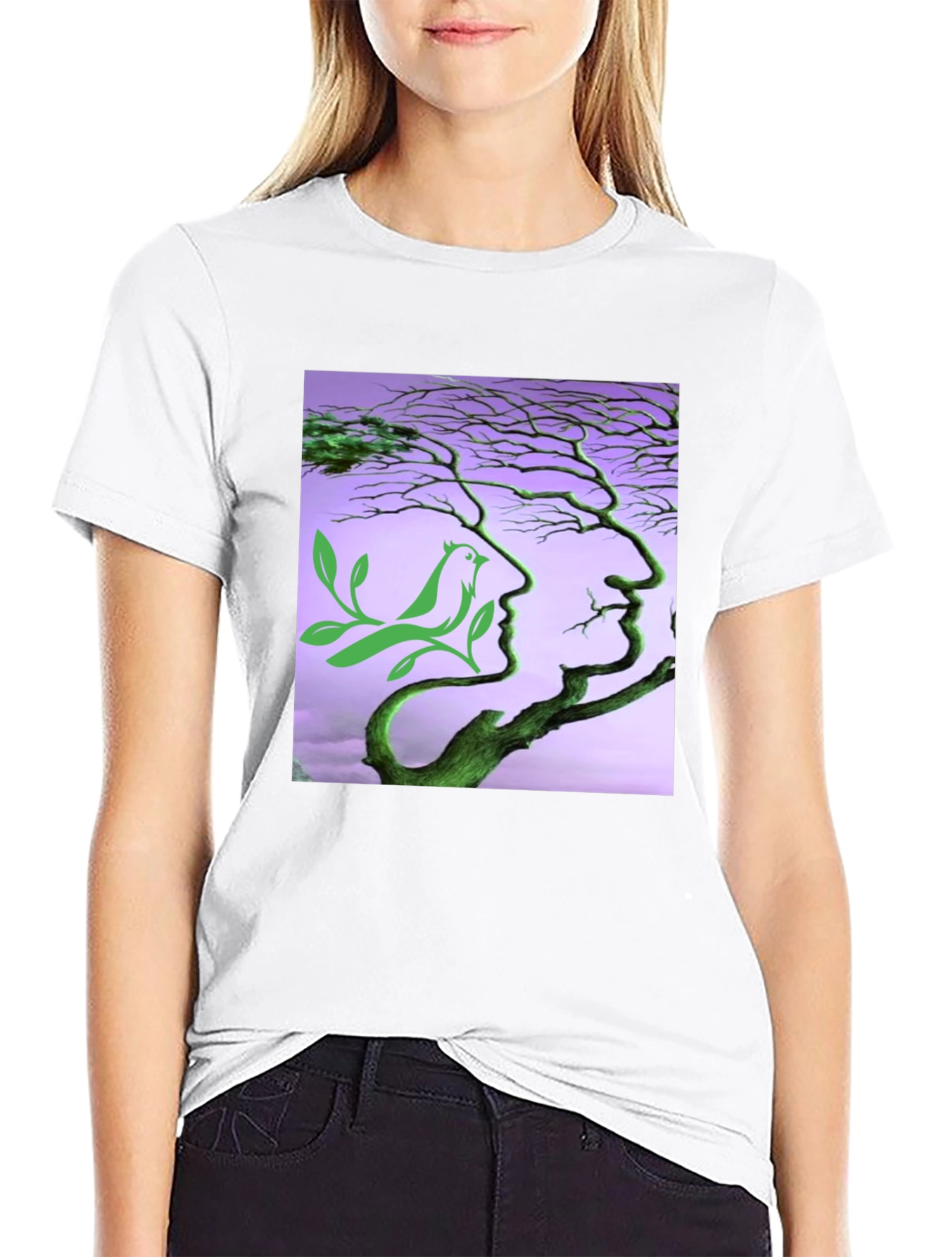 Nature Faces Black T-Shirt