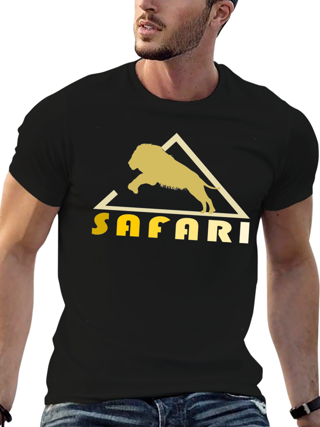 Safari Lion Graphic Tee - Classic Black T-Shirt