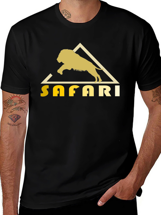 Safari Lion Graphic Tee - Classic Black T-Shirt