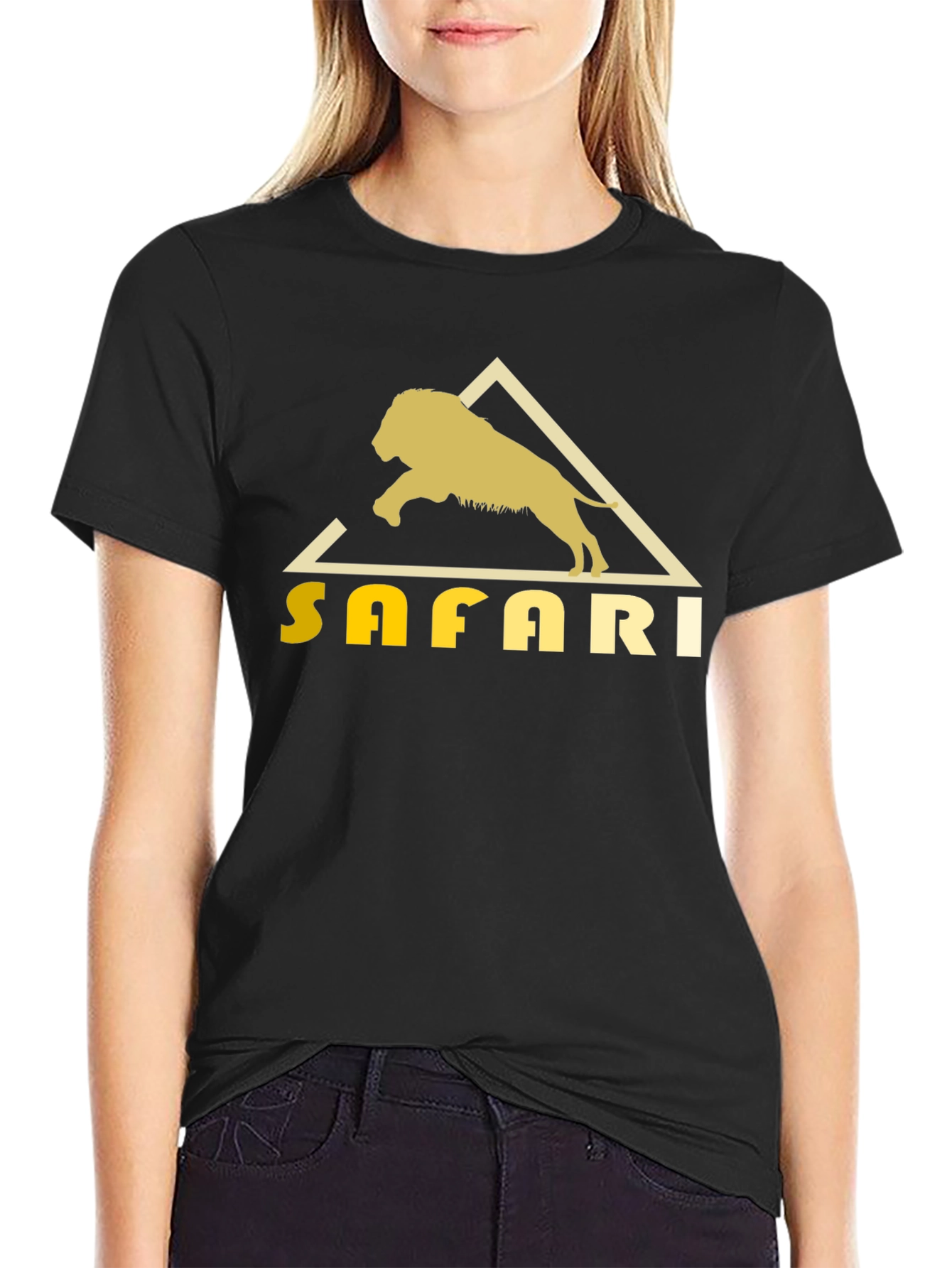 Safari Lion Graphic Tee - Classic Black T-Shirt