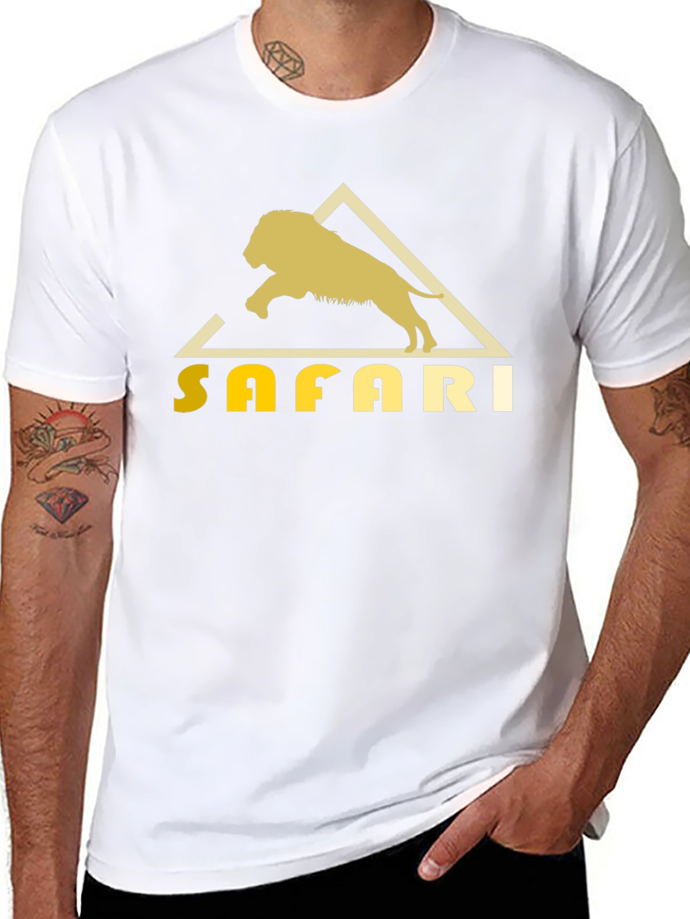 Safari Lion Graphic Tee - Classic Black T-Shirt