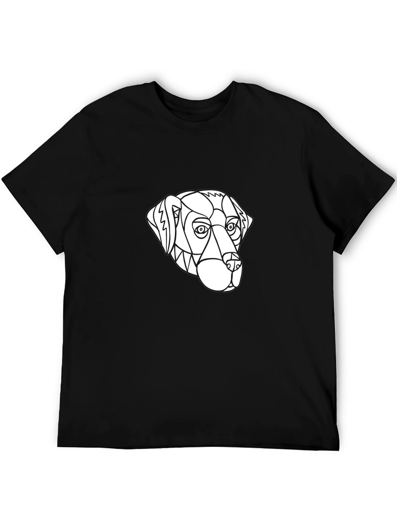 Geometric Dog Graphic Tee - Black