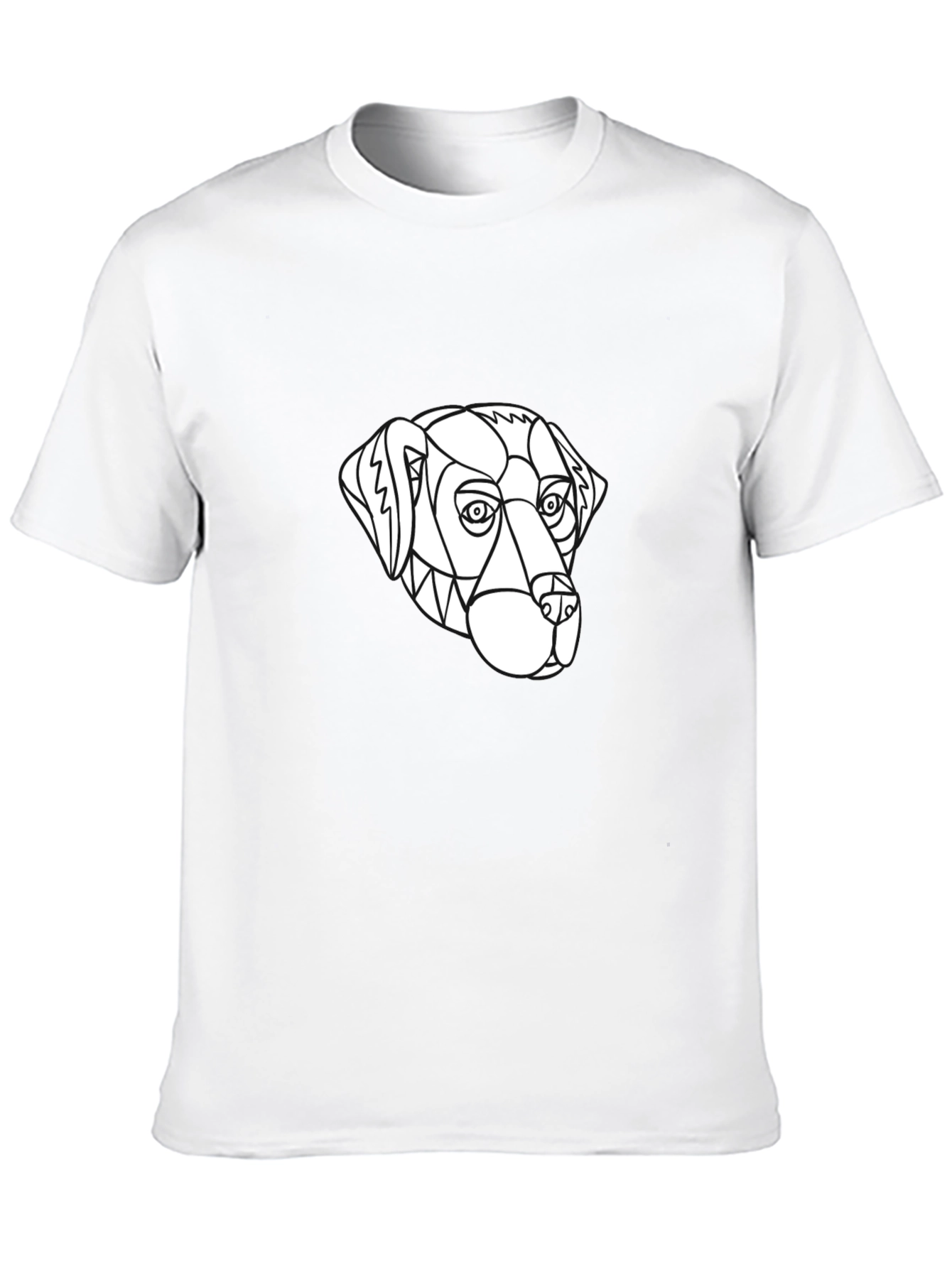 Geometric Dog Graphic Tee - Black