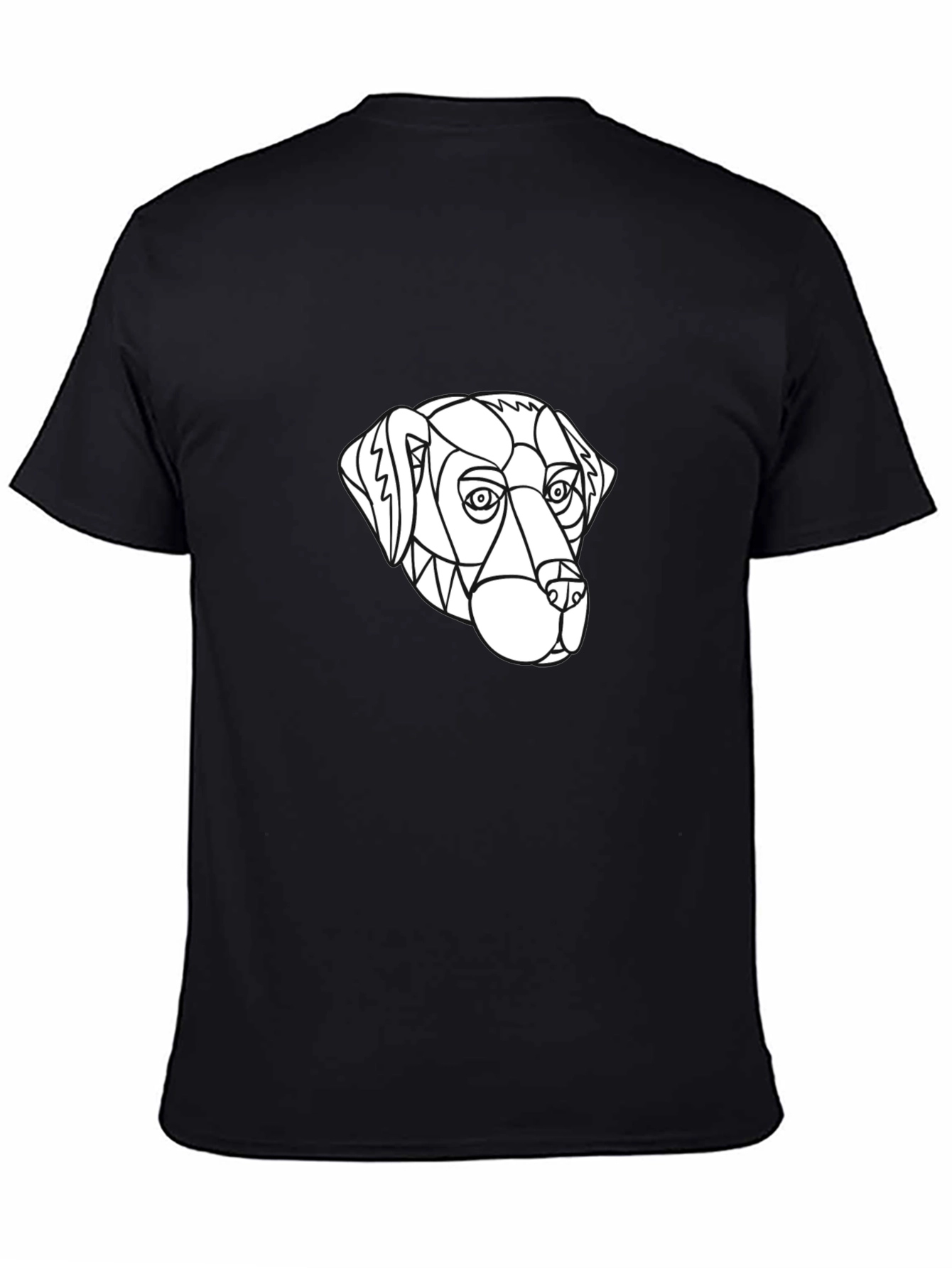Geometric Dog Graphic Tee - Black