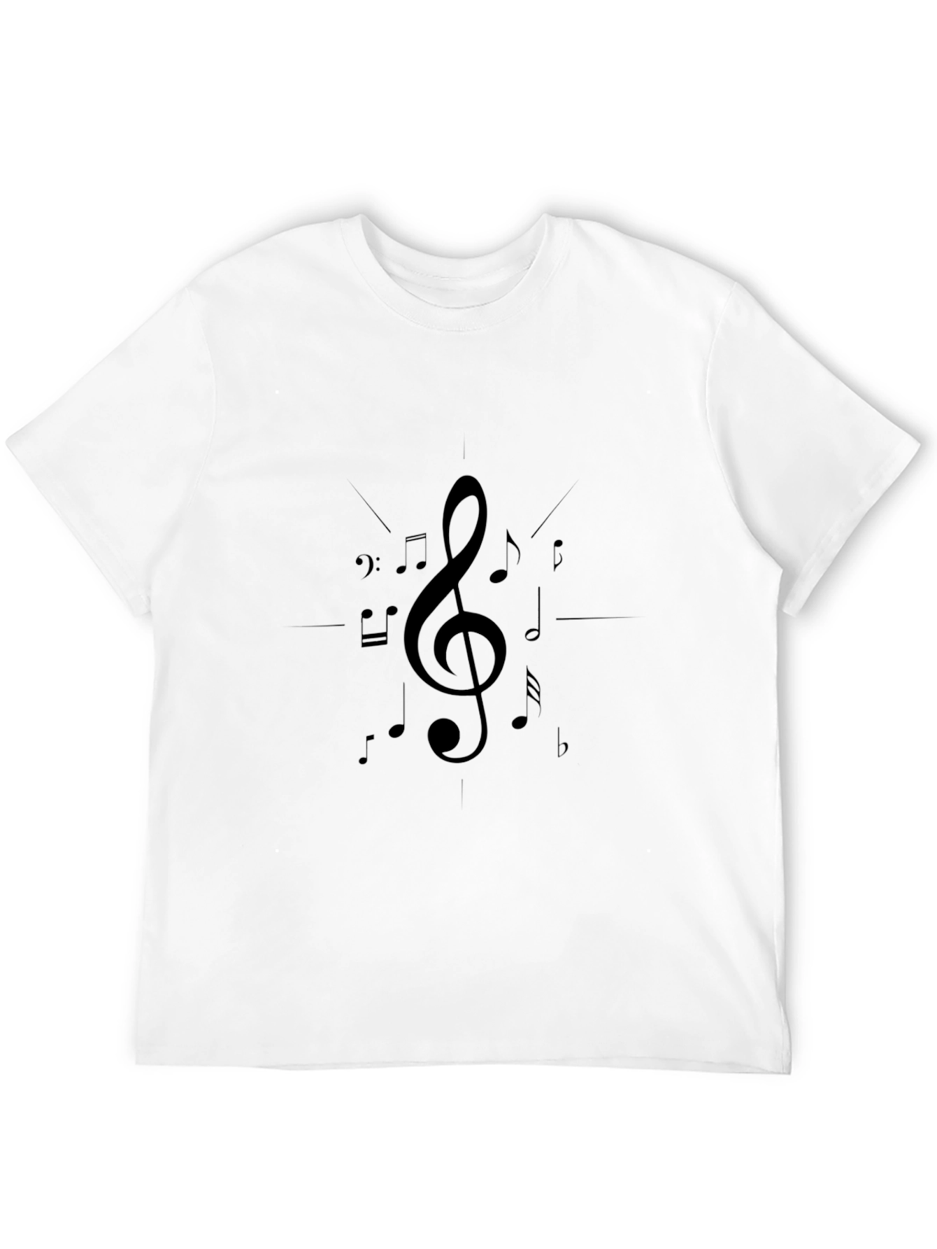 Musical Note Graphic Black T-Shirt