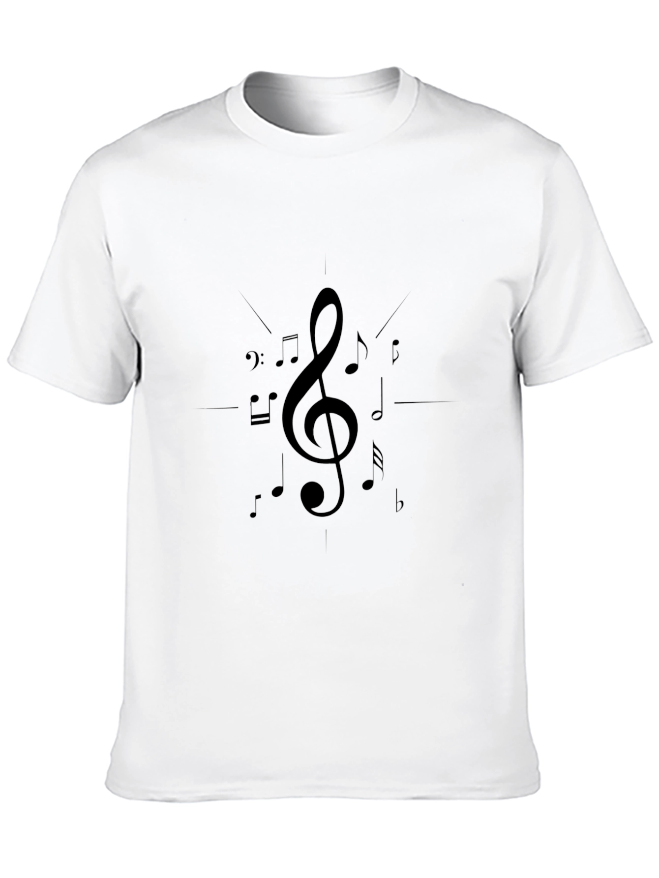 Musical Note Graphic Black T-Shirt