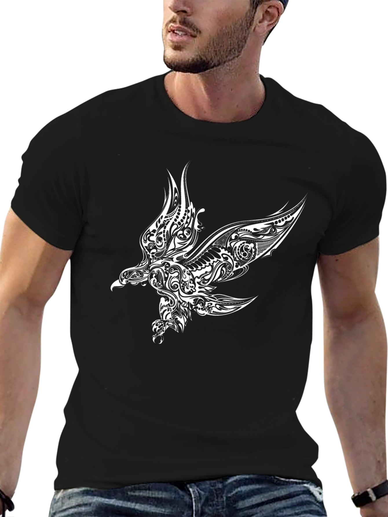 Black Eagle Print T-Shirt