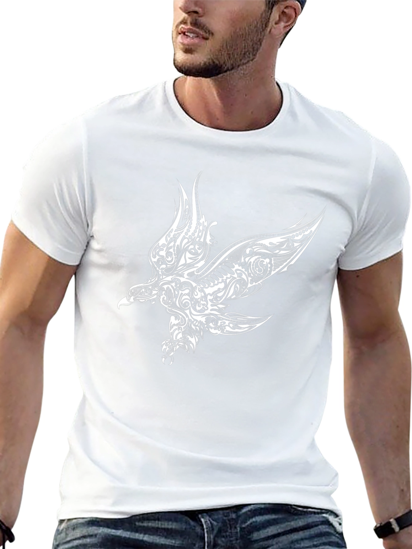 Black Eagle Print T-Shirt