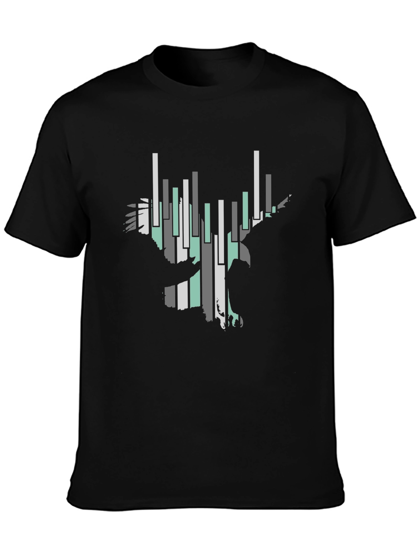 Abstract Eagle Graphic Tee - Black