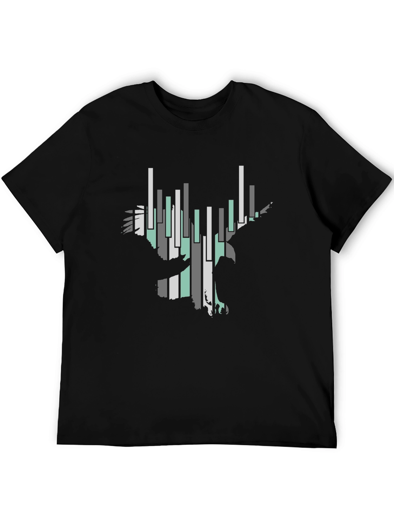 Abstract Eagle Graphic Tee - Black