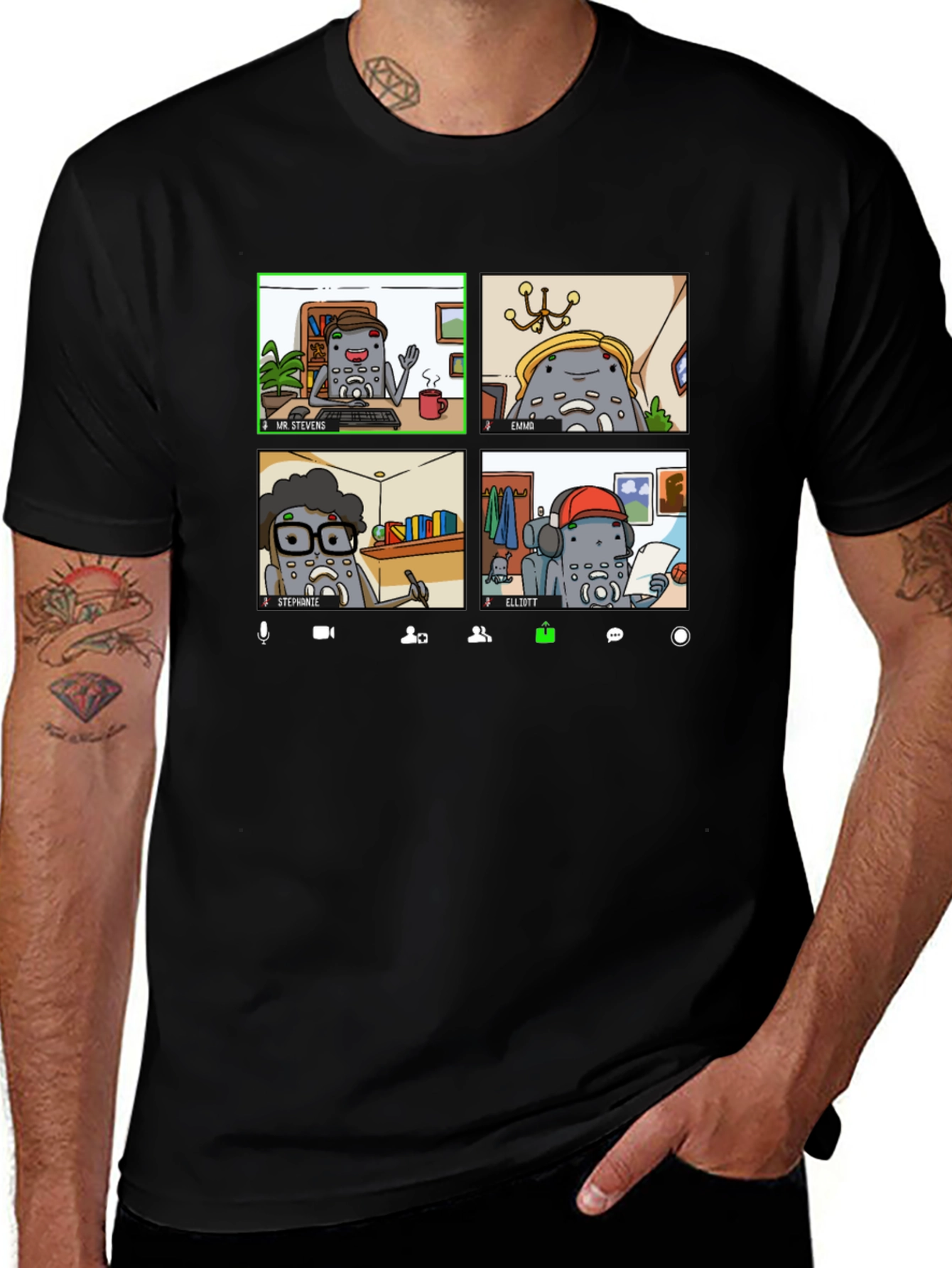Zoom Meeting Character Graphic Tee