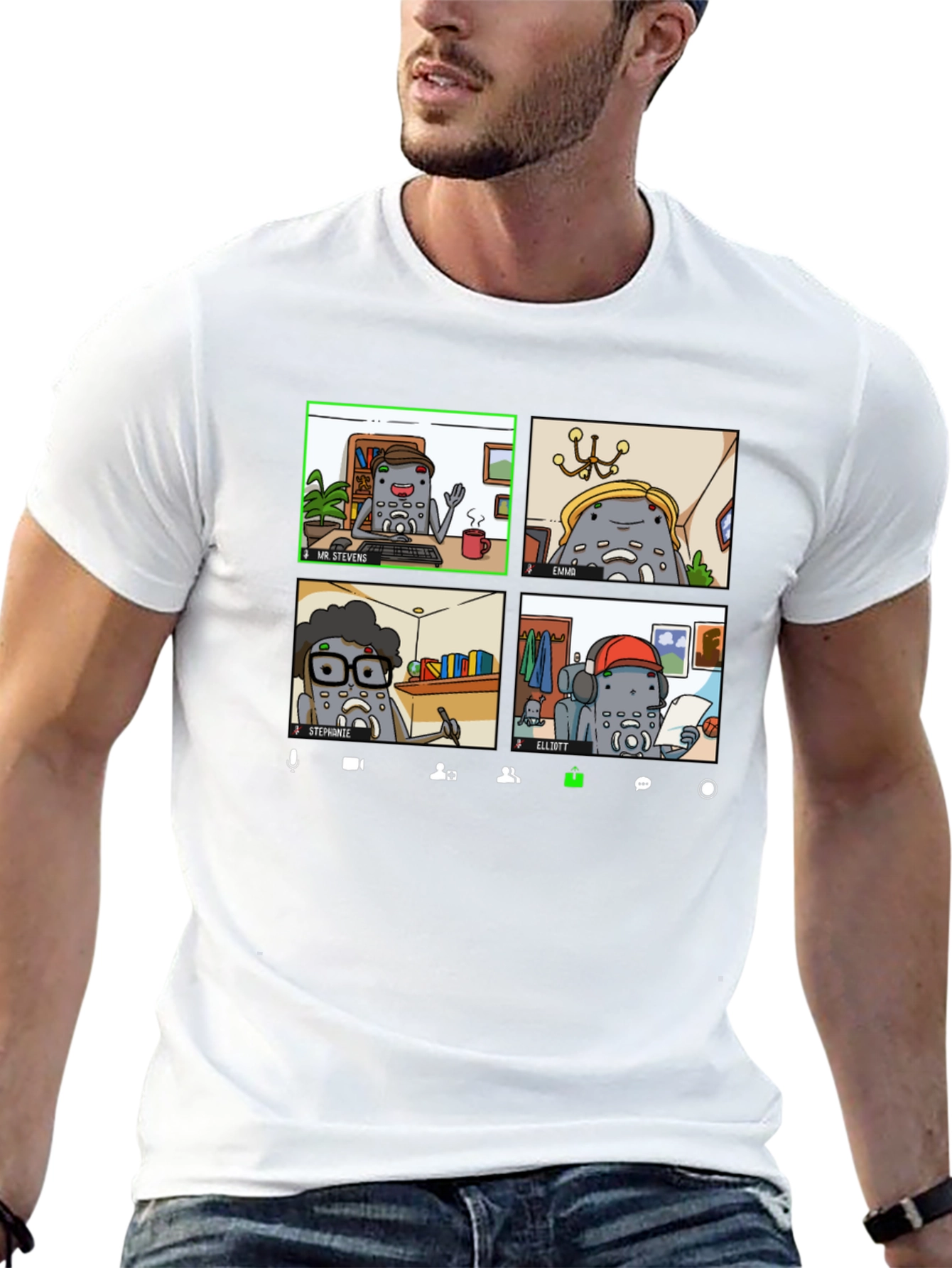 Zoom Meeting Character Graphic Tee