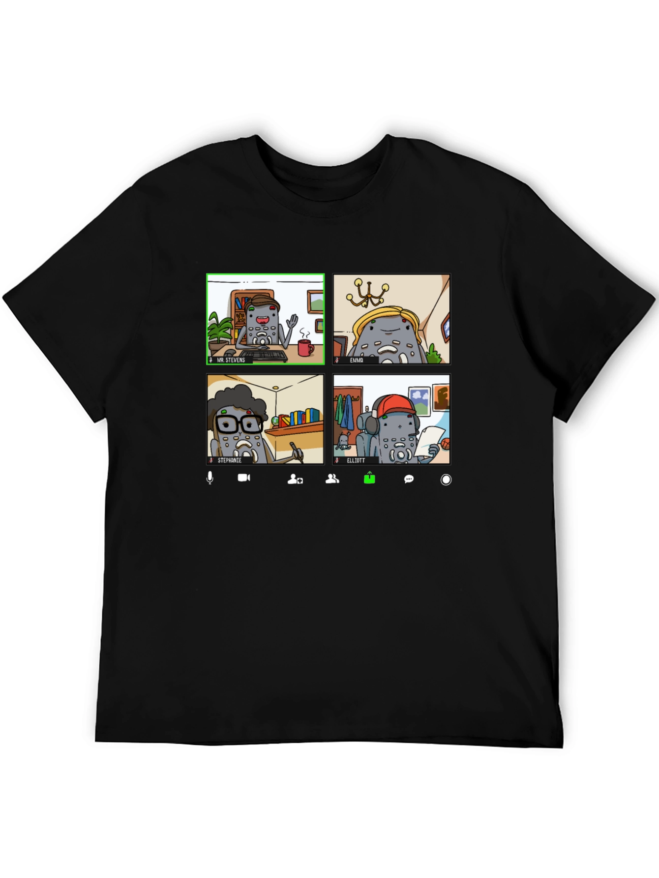Zoom Meeting Character Graphic Tee