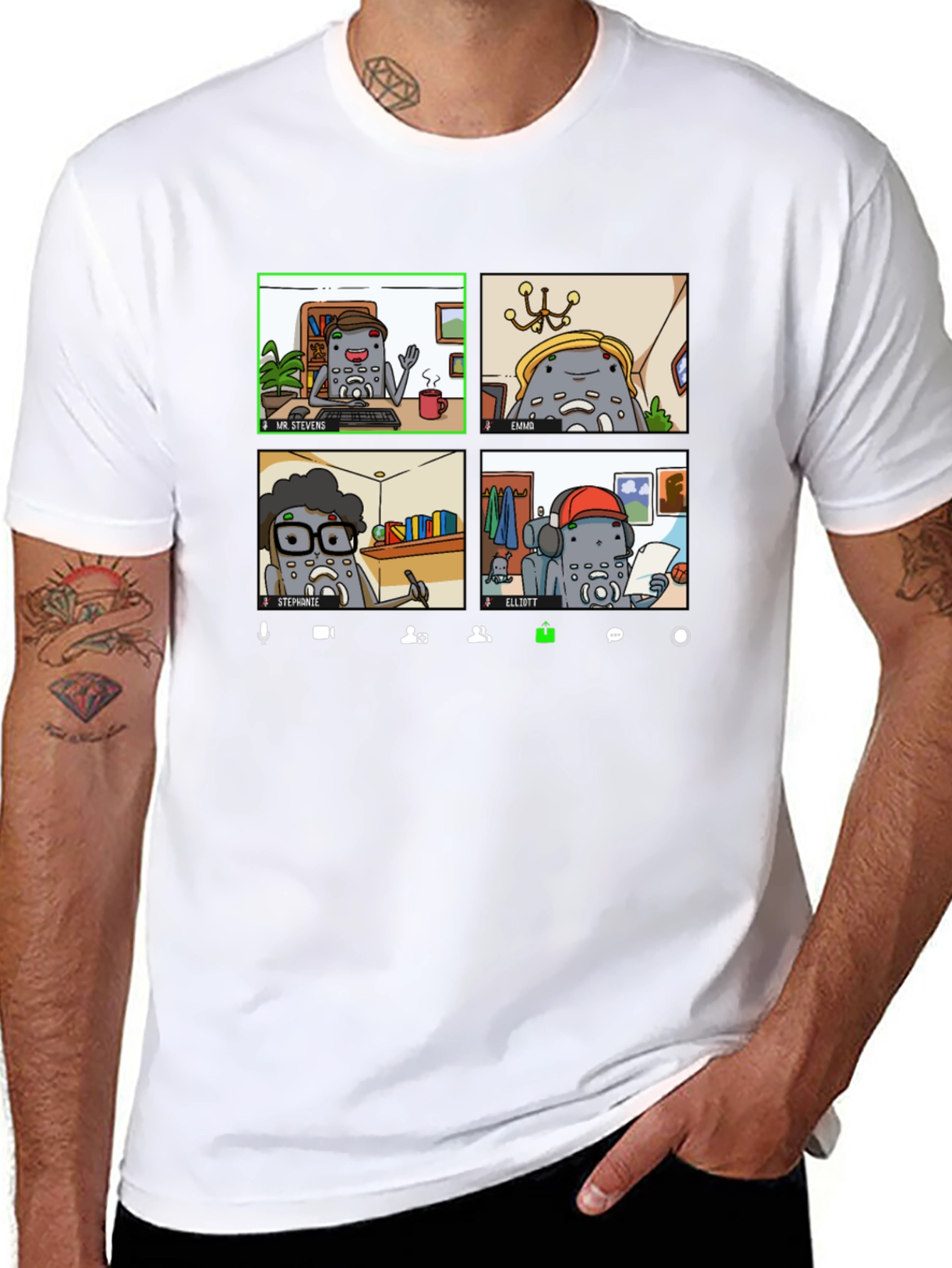 Zoom Meeting Character Graphic Tee