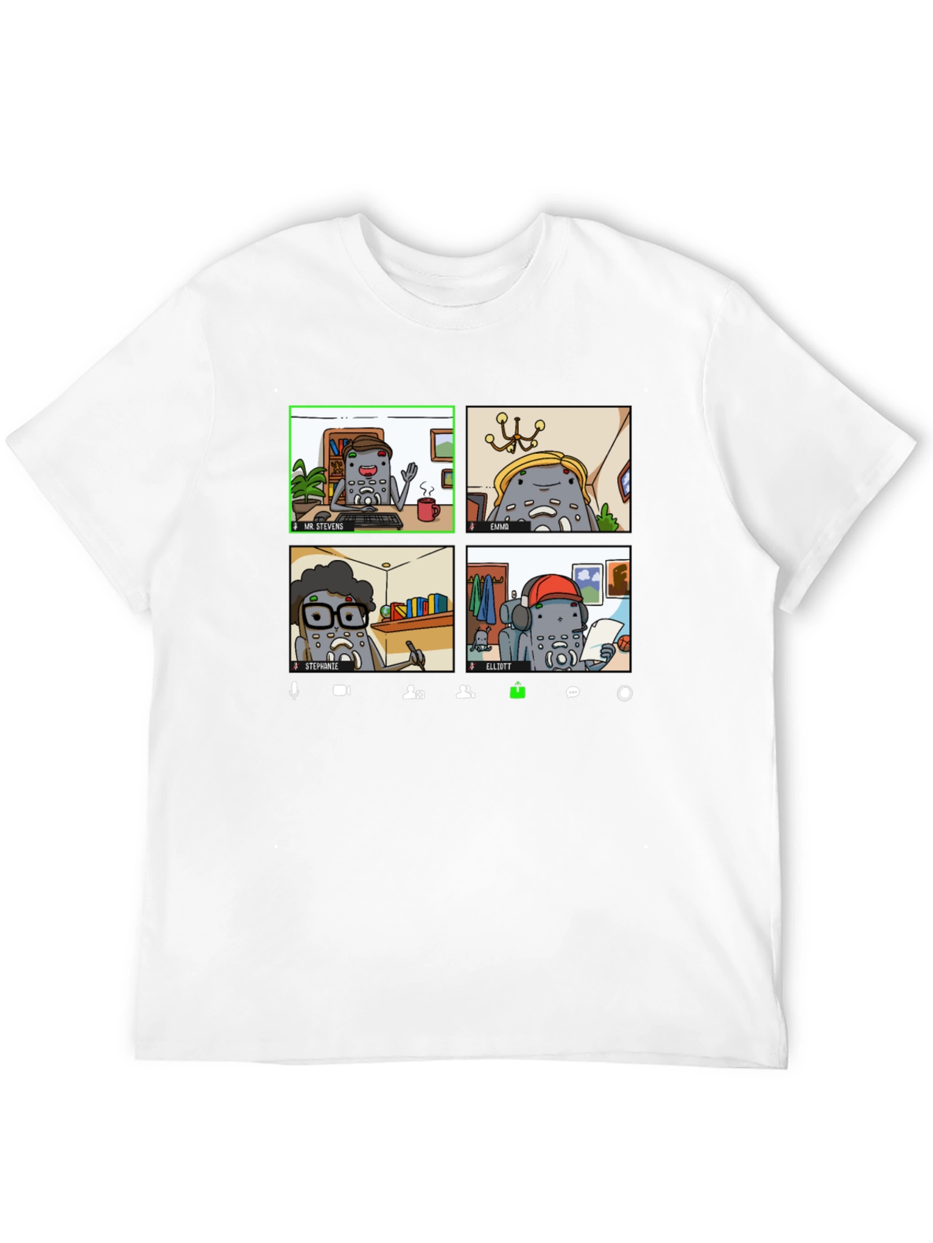 Zoom Meeting Character Graphic Tee