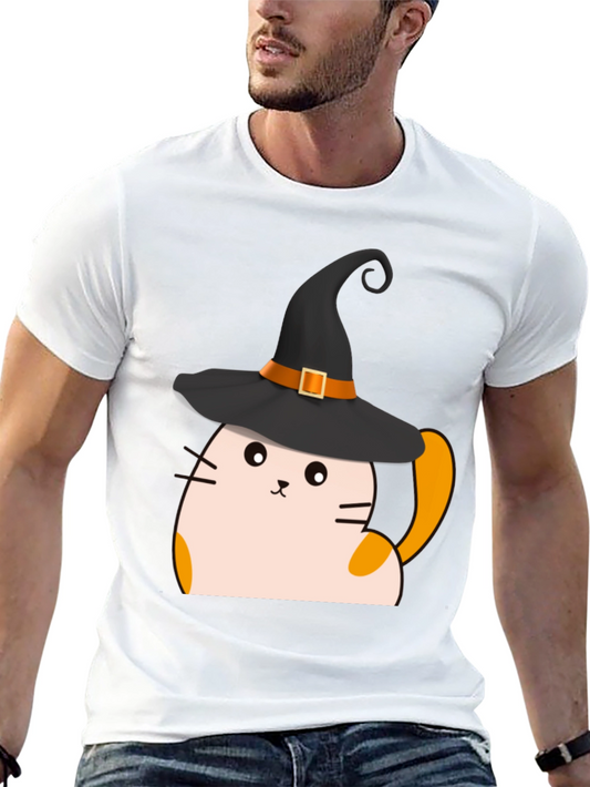 Halloween Cat Witch T-Shirt - Spooky Cute Tee