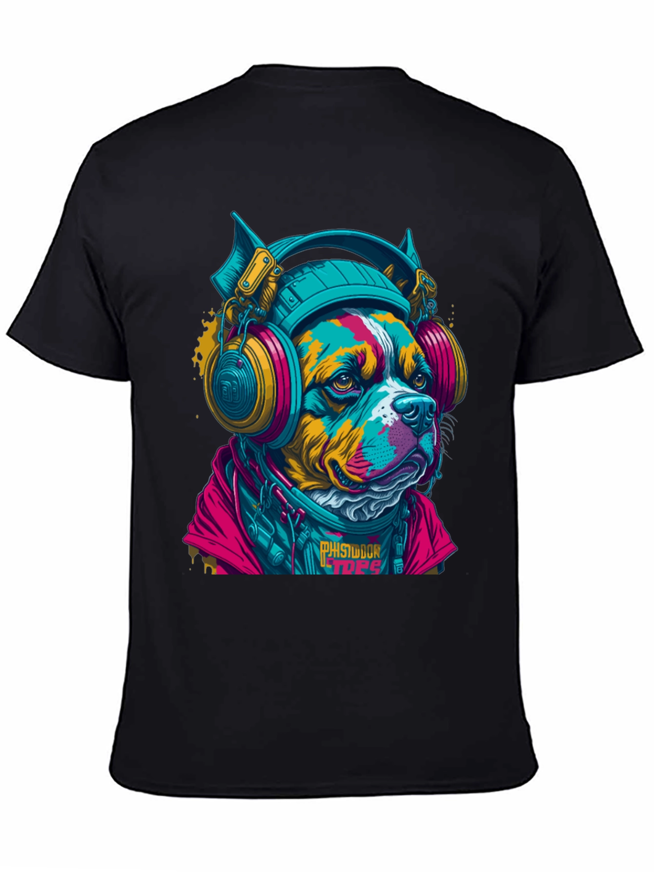Dog with Headphones Graphic T-Shirt