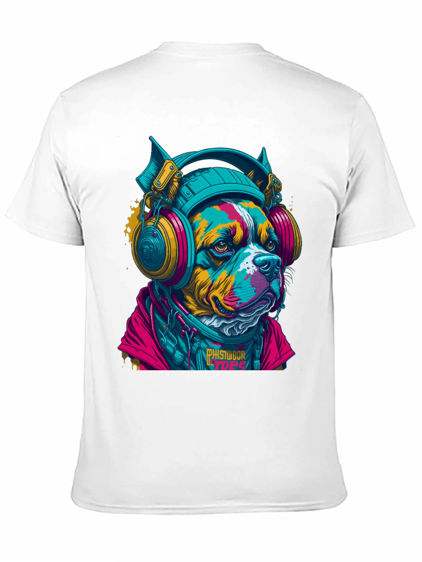 Dog with Headphones Graphic T-Shirt