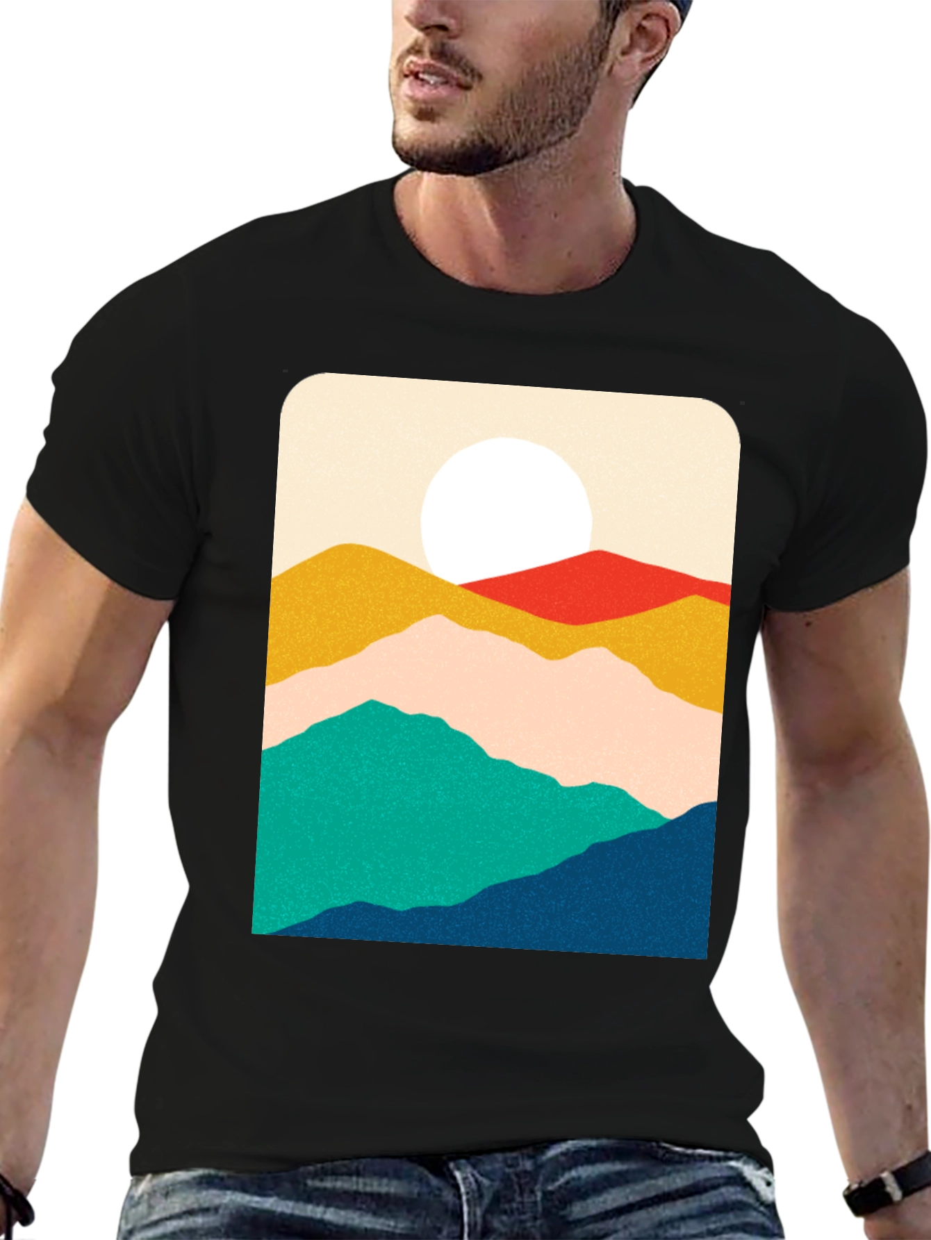 Mountain Graphic Print T-Shirt - Relaxed Fit