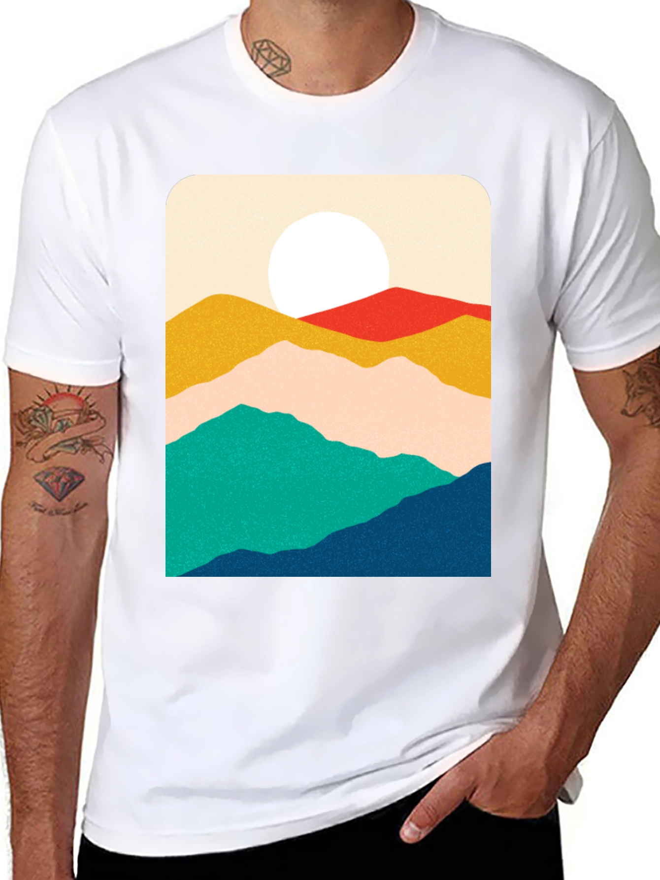 Mountain Graphic Print T-Shirt - Relaxed Fit