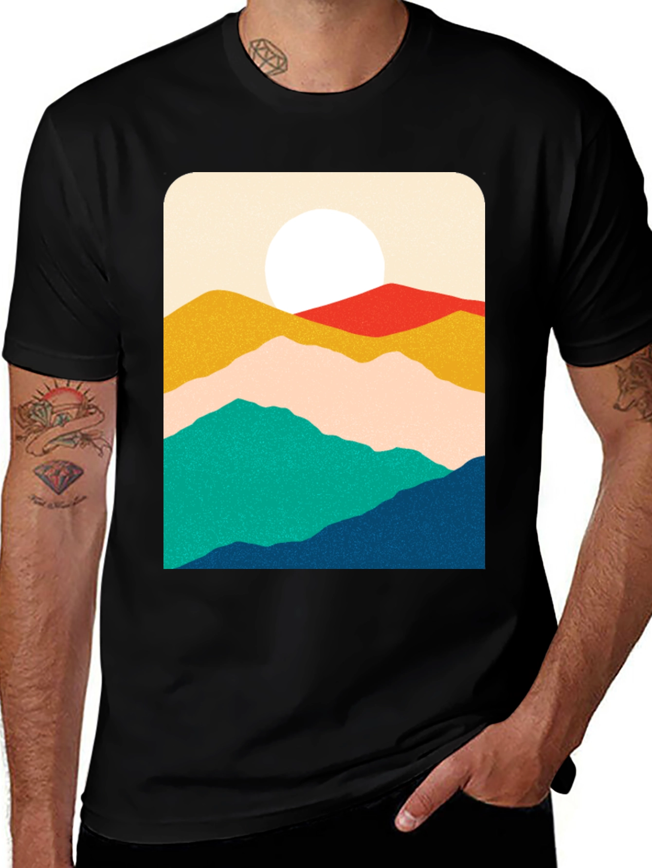 Mountain Graphic Print T-Shirt - Relaxed Fit