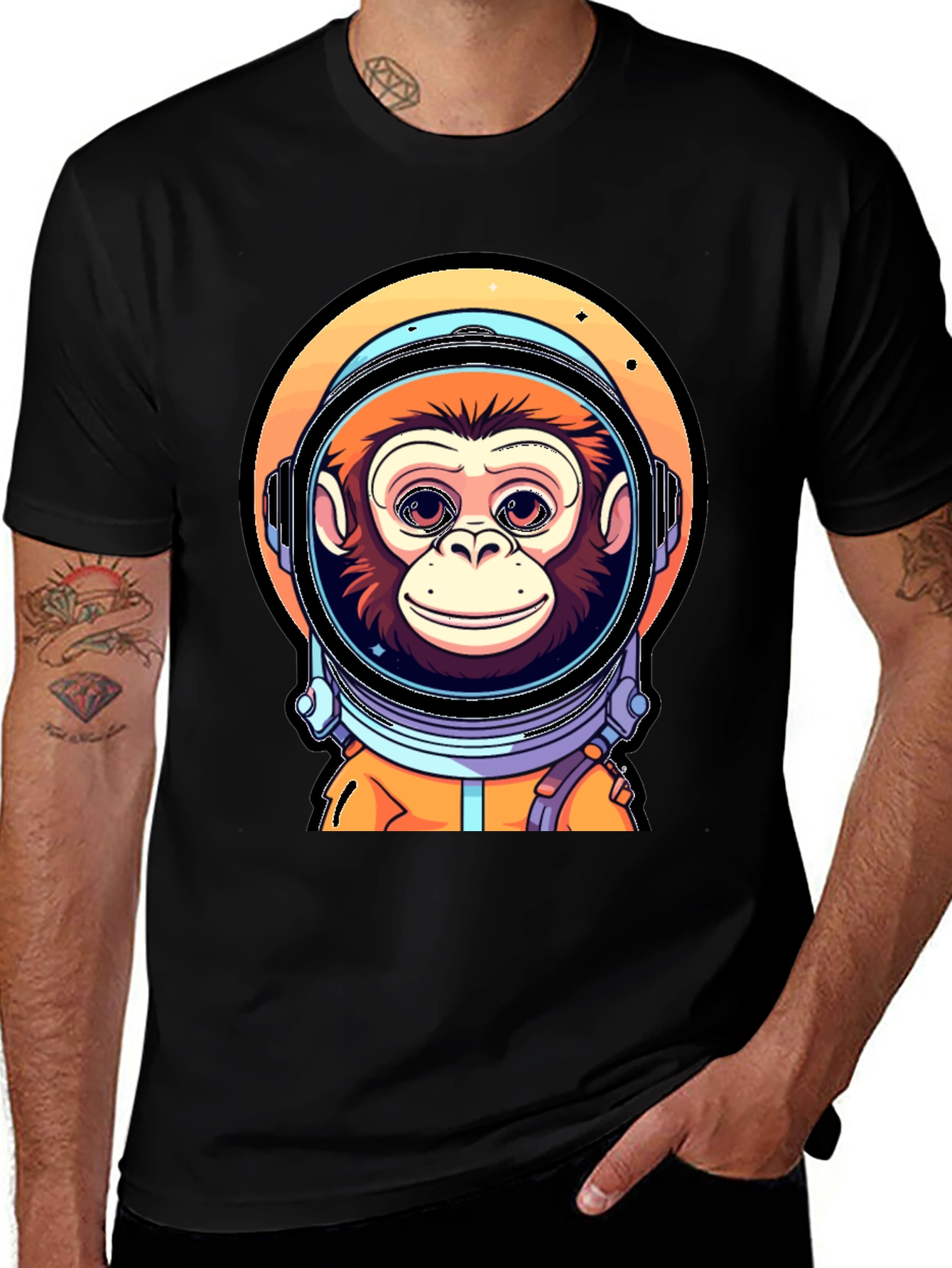 Monkey Astronaut T-Shirt - Space Chimp Design