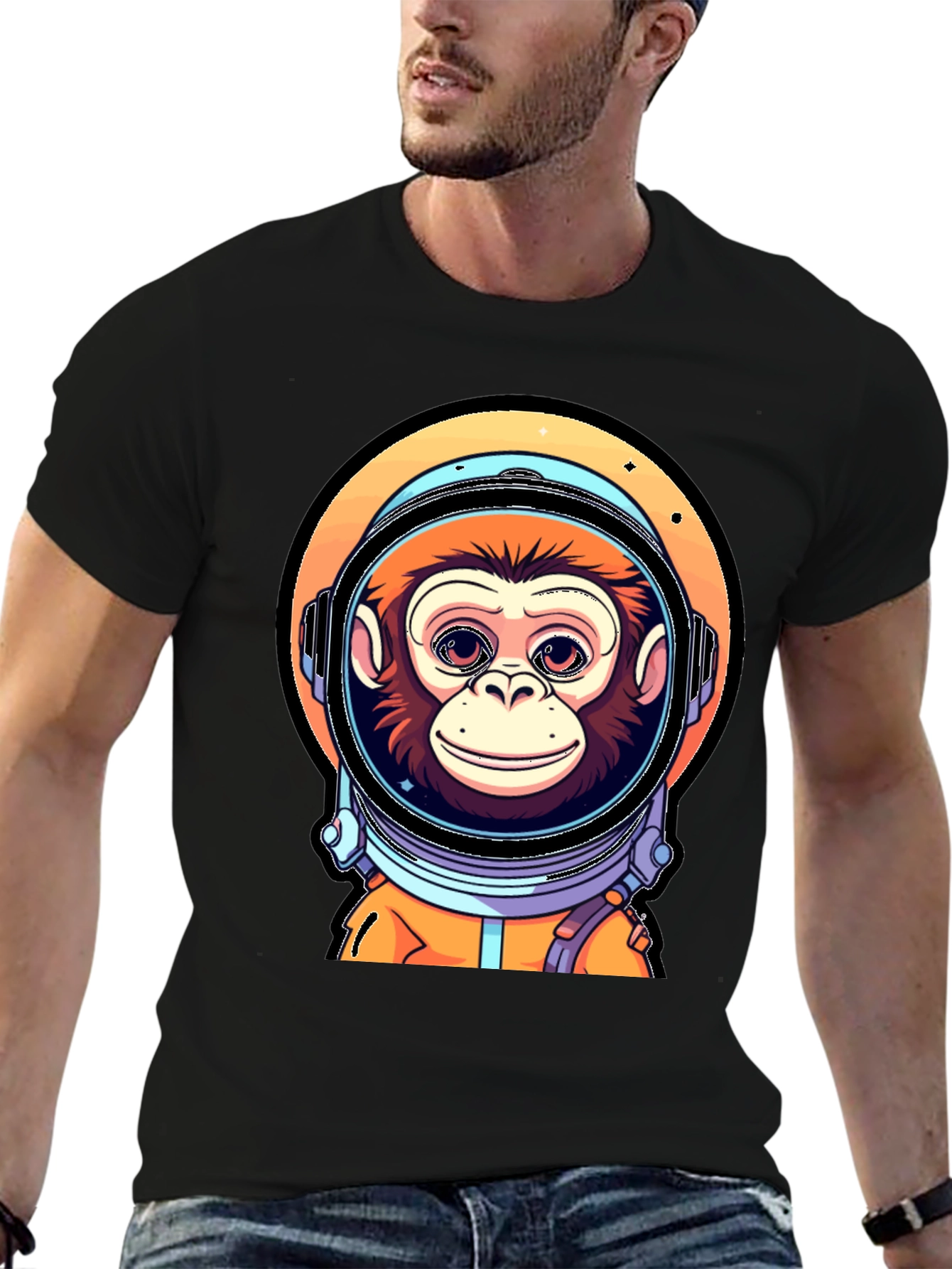 Monkey Astronaut T-Shirt - Space Chimp Design
