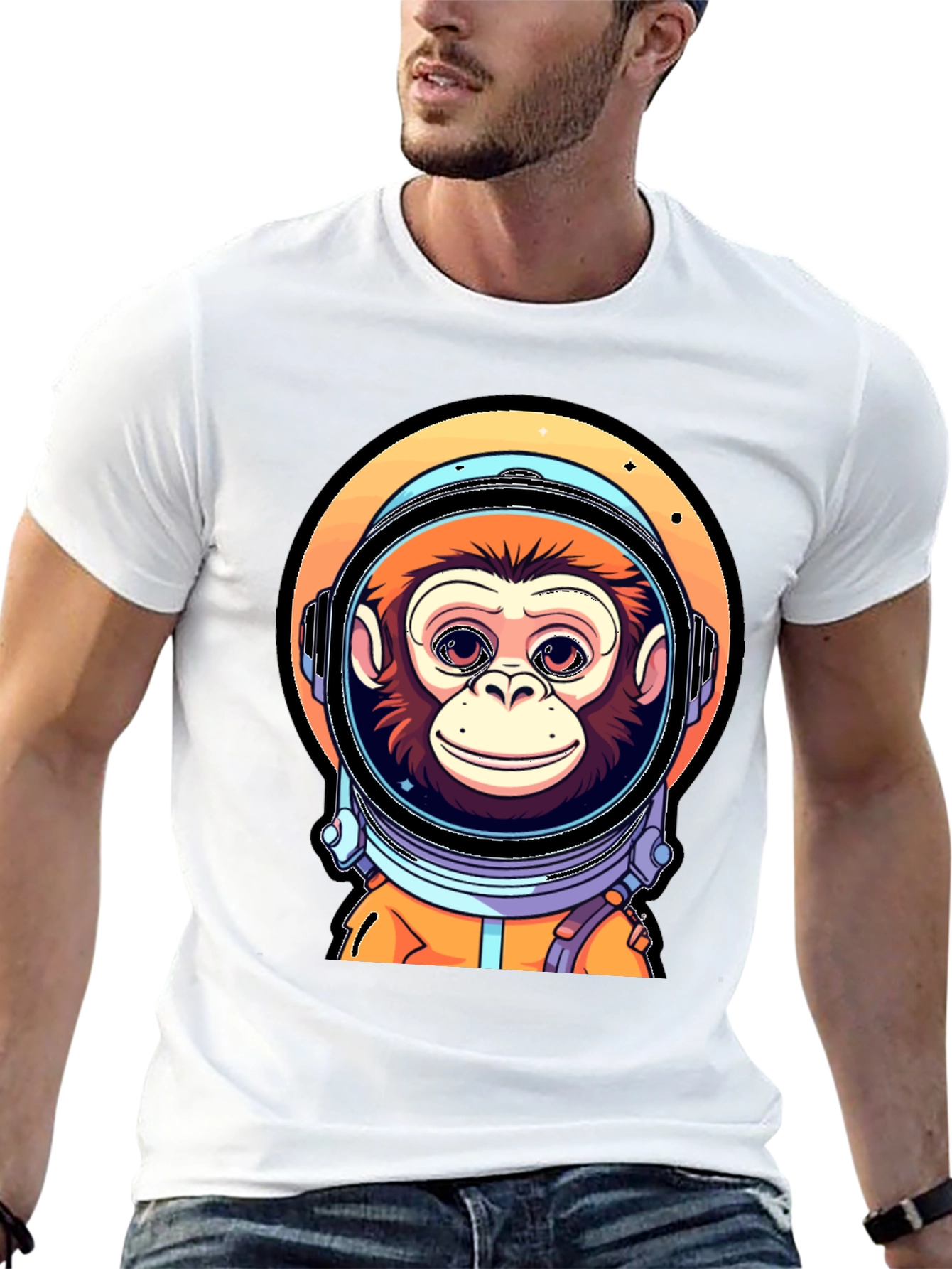 Monkey Astronaut T-Shirt - Space Chimp Design
