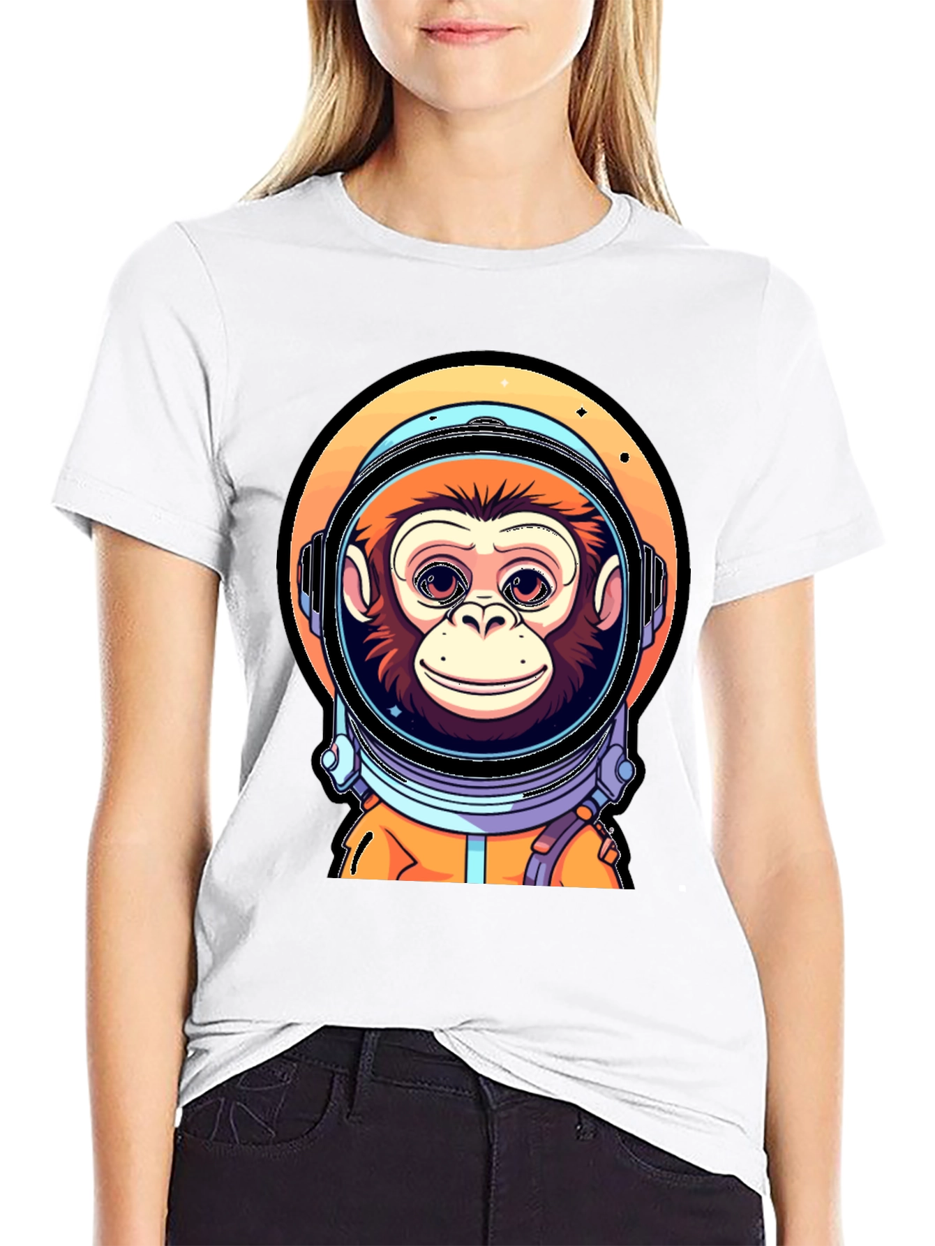 Monkey Astronaut T-Shirt - Space Chimp Design