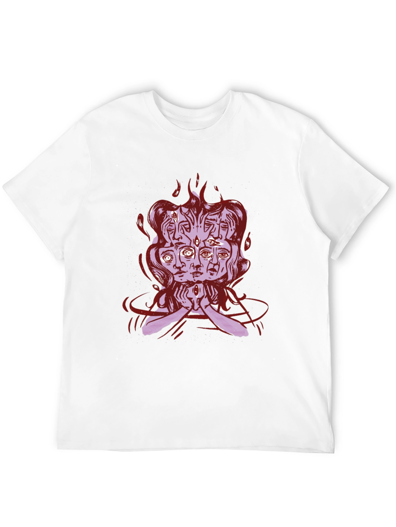 Mystic Faces Graphic Tee - Black Cotton Shirt