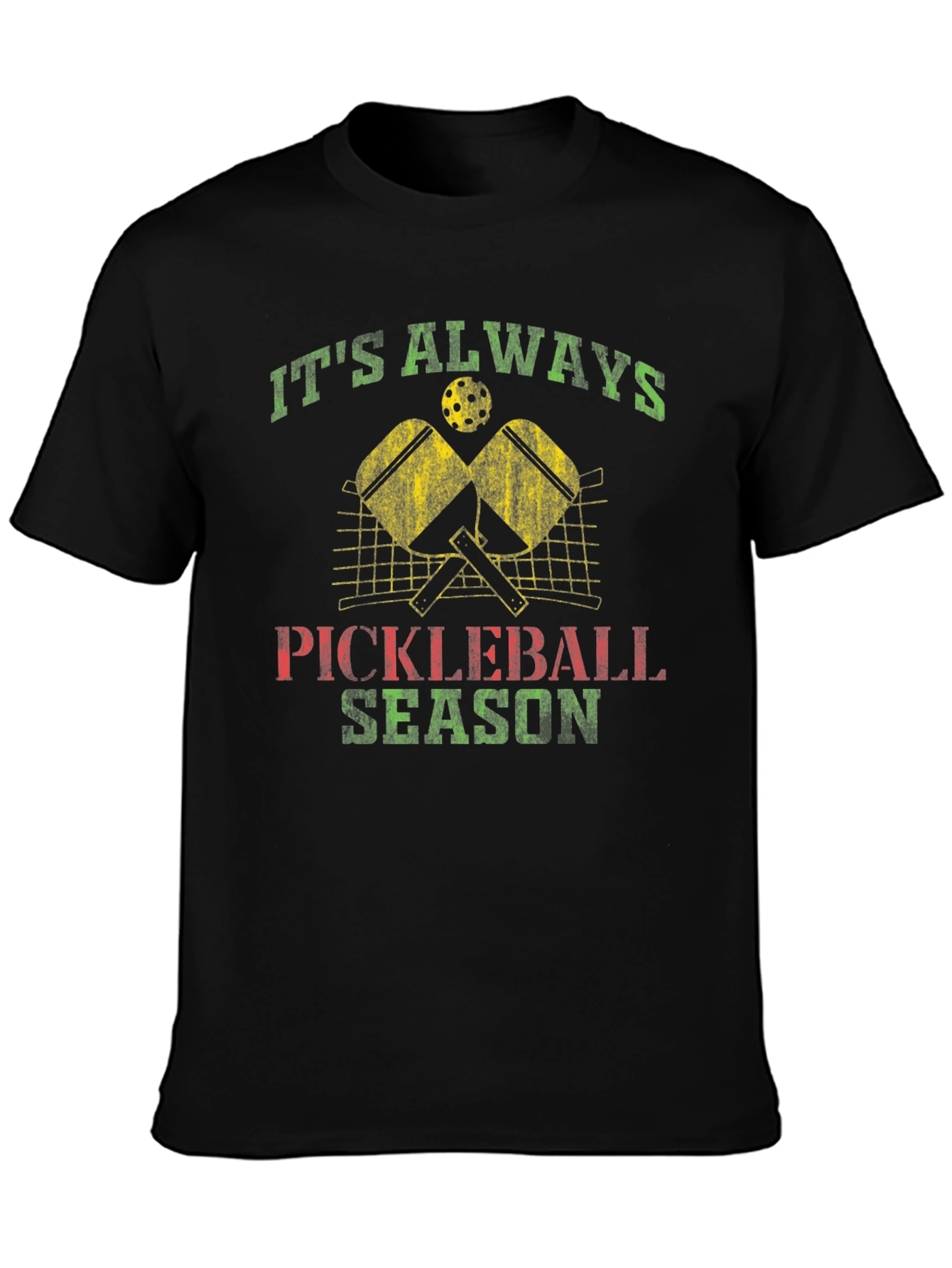 Its Always Pickleball Season Black T-Shirt