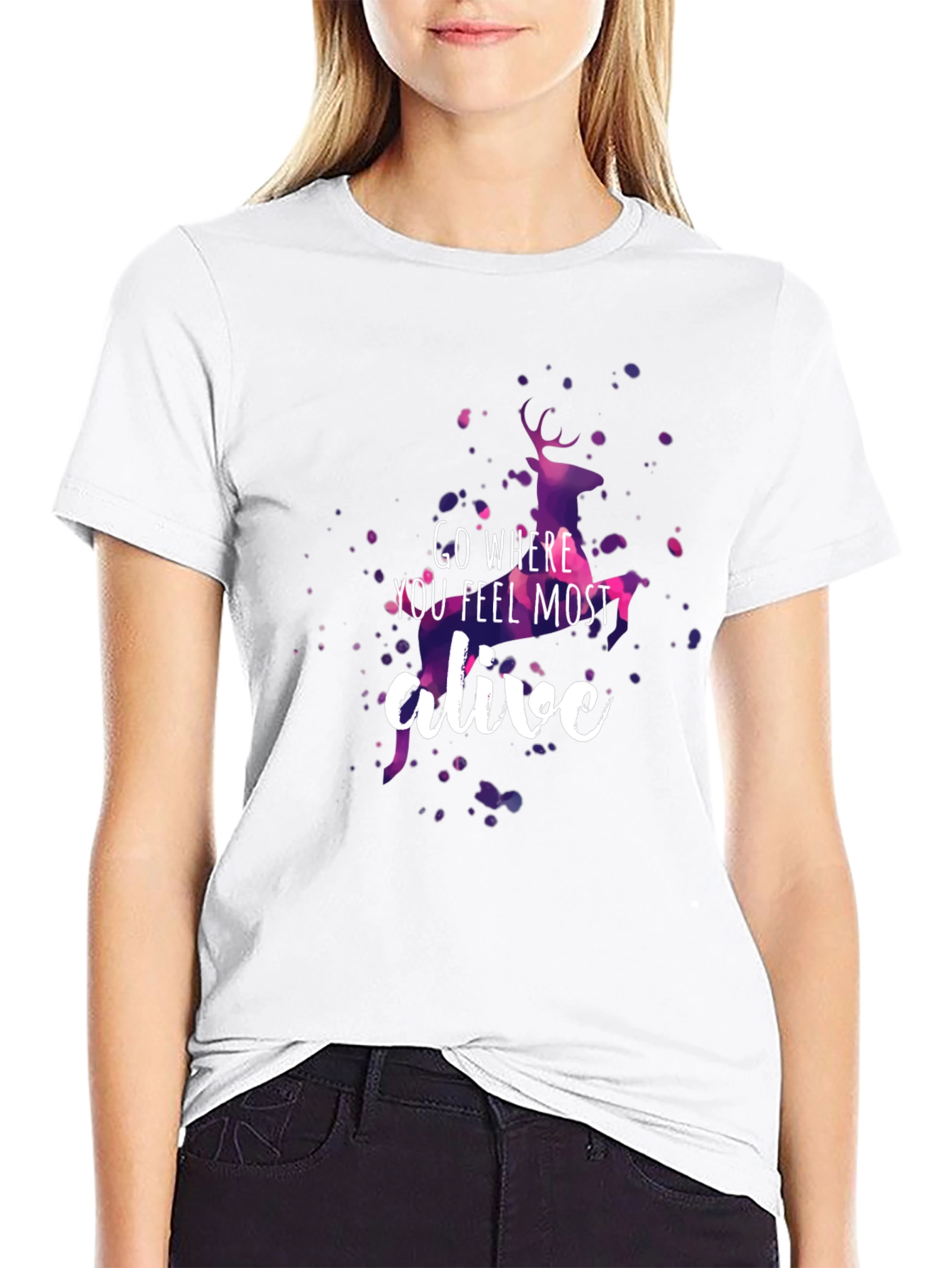 Go Where You Feel Most Alive Deer Graphic Tee